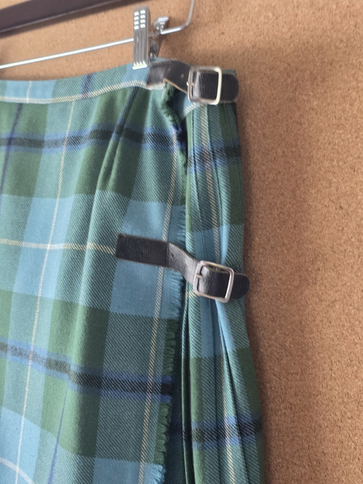Vintage Forsyth Of Edinburgh Women’s Tartan Wool Maxi Skirt Blue Green Plaid L