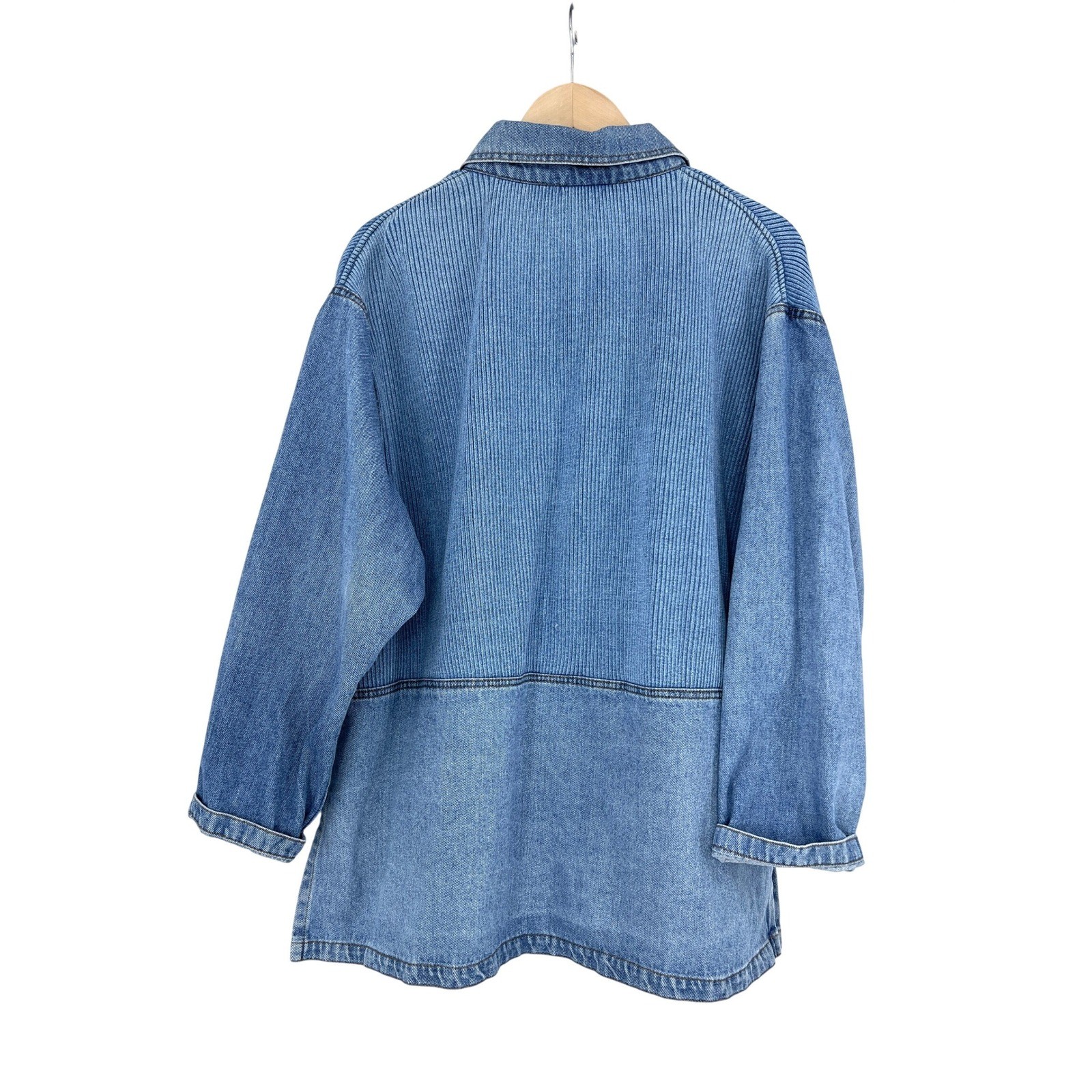 Vintage Denim Chore Jacket Coldwater Creek Womens Blue Ribbed Large
