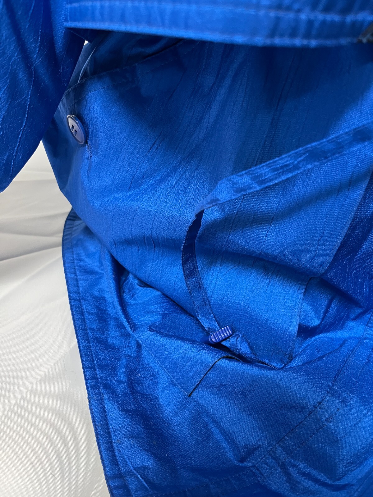 Vintage Raincoat 1980’s Blue Wmn sz 2X Zip Buttons Collar by Coat Collectables