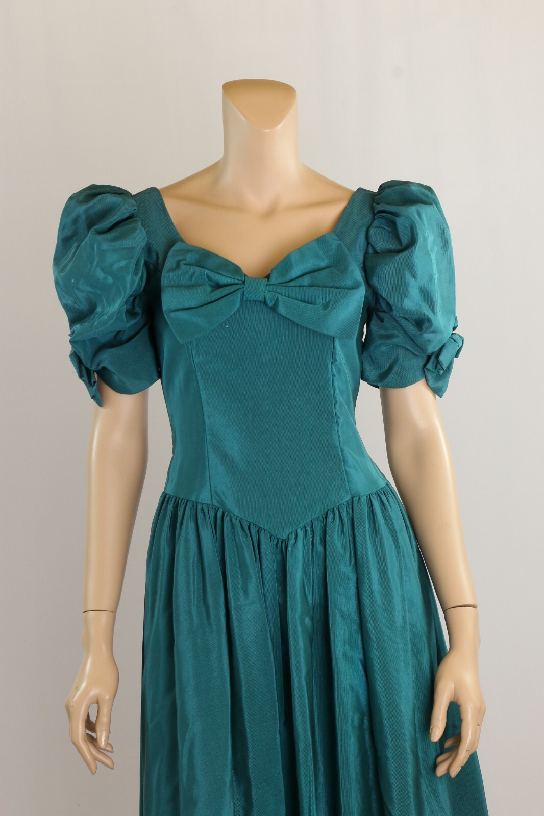 Do You Love Me? Vintage 80s Teal Party Prom Bridesmaid Dress sz 10