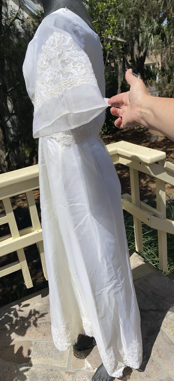 60s Alfred Angelo Edythe Vincent Wedding Gown ButtonBack Demure Detachable Train