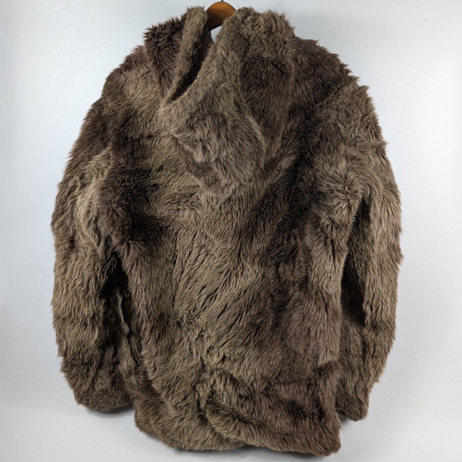 VTG Cooper Sportswear Faux Fur Jacket Hooded Boho Penny Lane Coat 70s 80s USA L