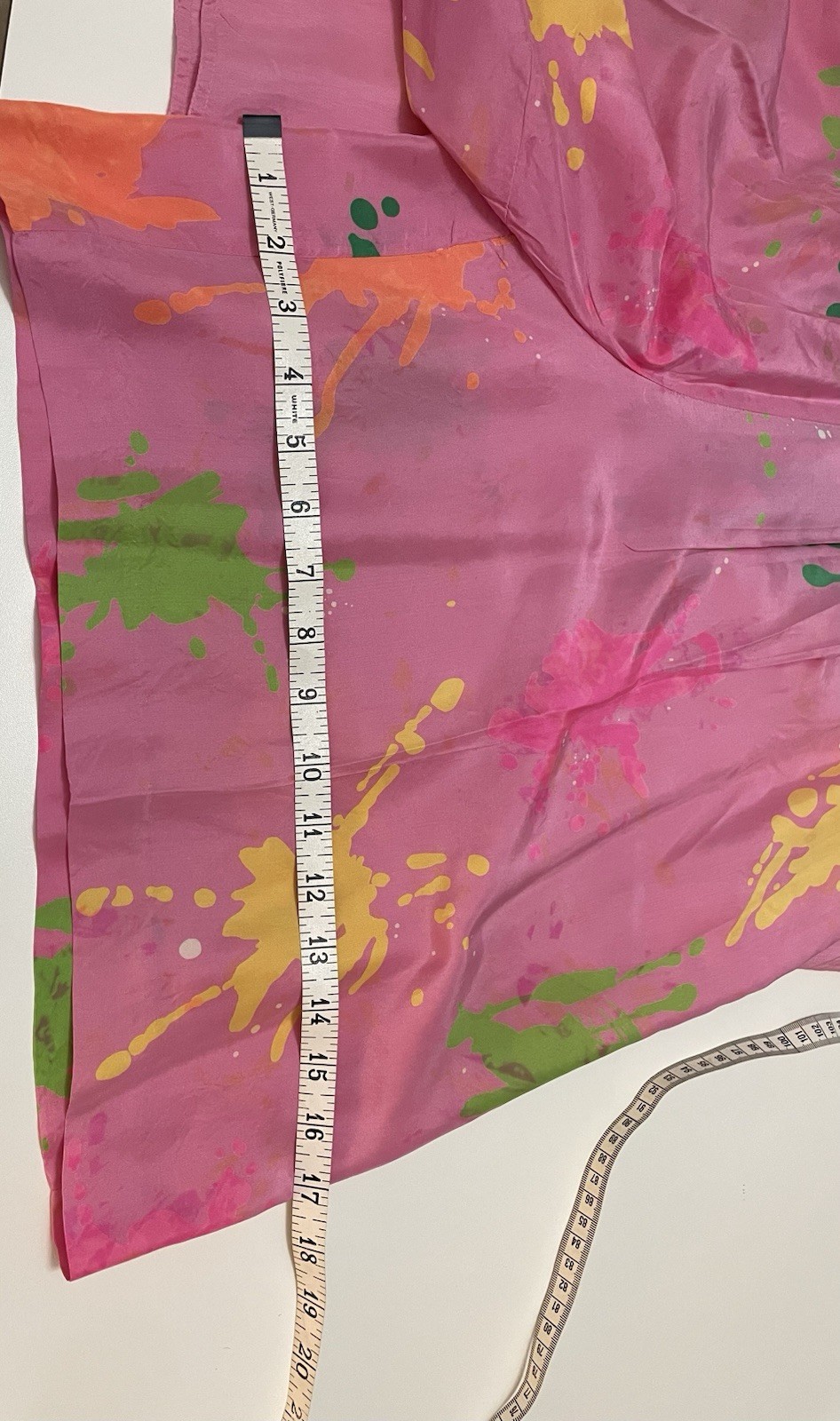 VTG 1980s 1990s High Waist Baggy Bermuda Paint Splatter Silk Short Tank Top Set