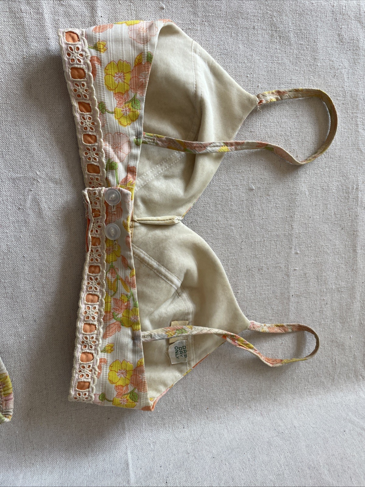 Vintage Swimsuit Bikini Pink Yellow Orange Sears Roebuck Size 9