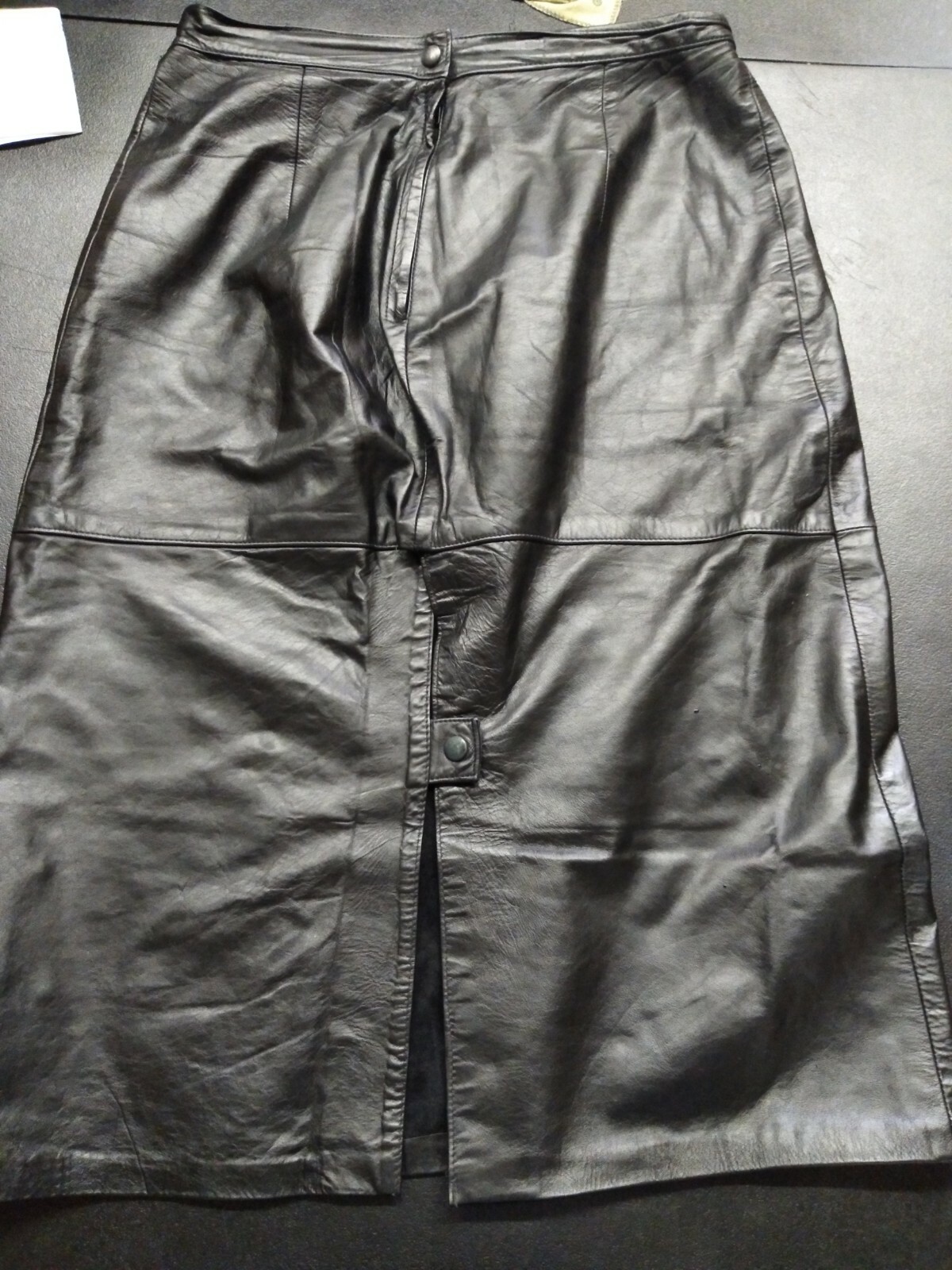 Vintage Northside Fashion Genuine Leather Skirt (Size: 16)