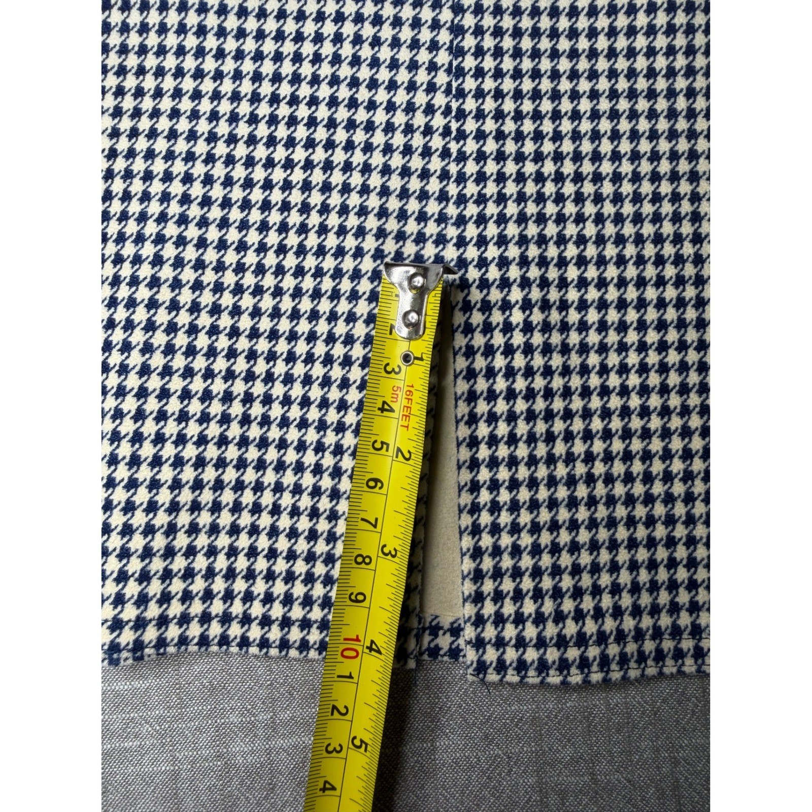 Vintage Count Romi Navy Houndstooth Pencil Skirt Made in USA Size 16 High Waist