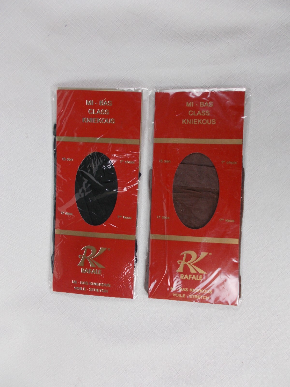 1980’s Rafale Italy pair Knee high hose socks stockings pair Black Cappuccino