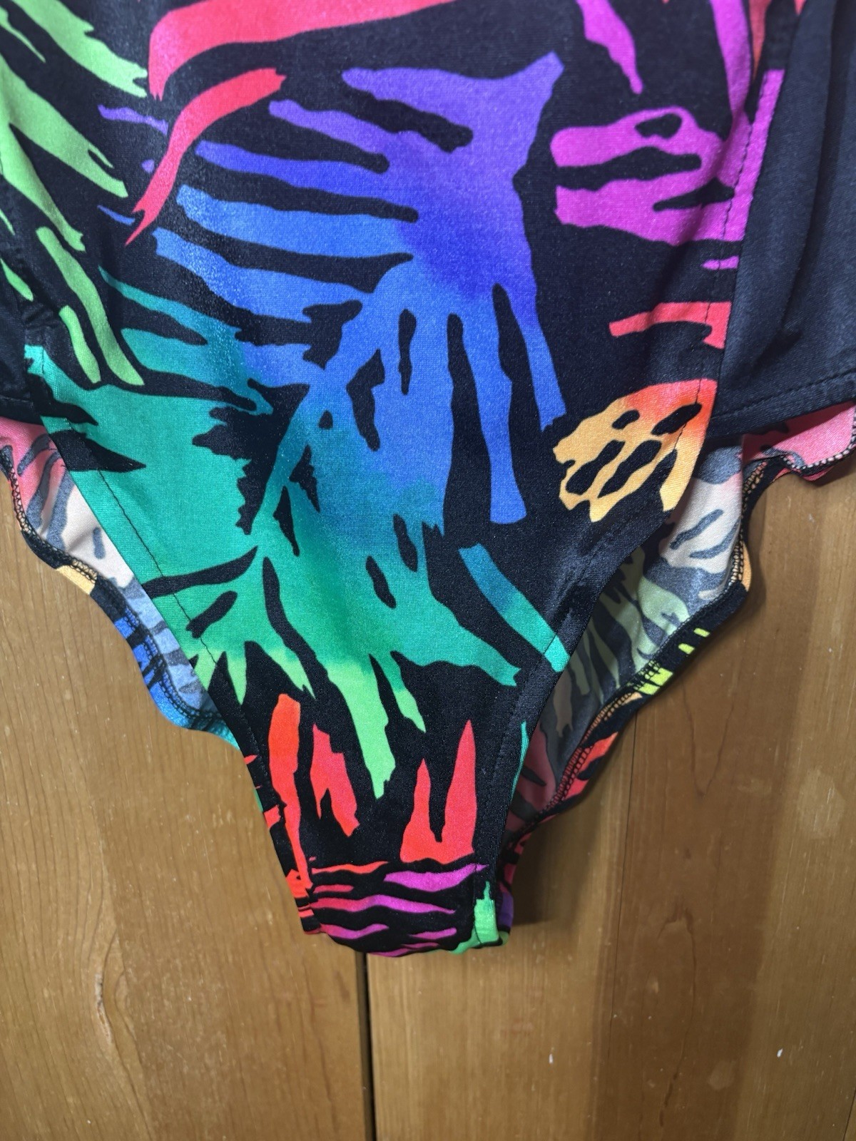 Catalina Neon Splash One Piece Swimsuit Bathing Suit Size 14 USA VTG 80s 38/32