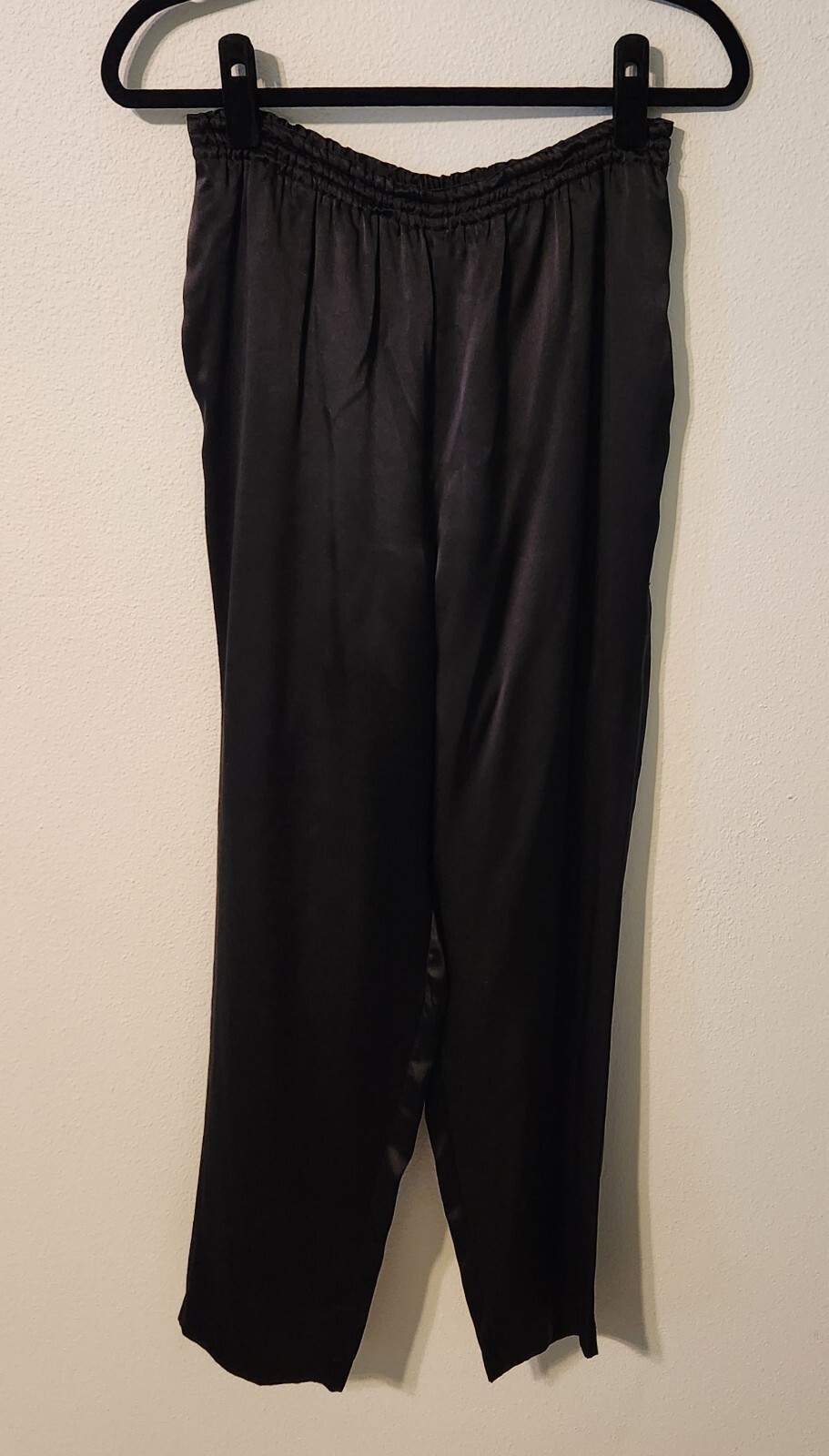 Vintage Henri Bendel Black 100% Silk Elastic Waist Lingerie Pajama Pant Size S