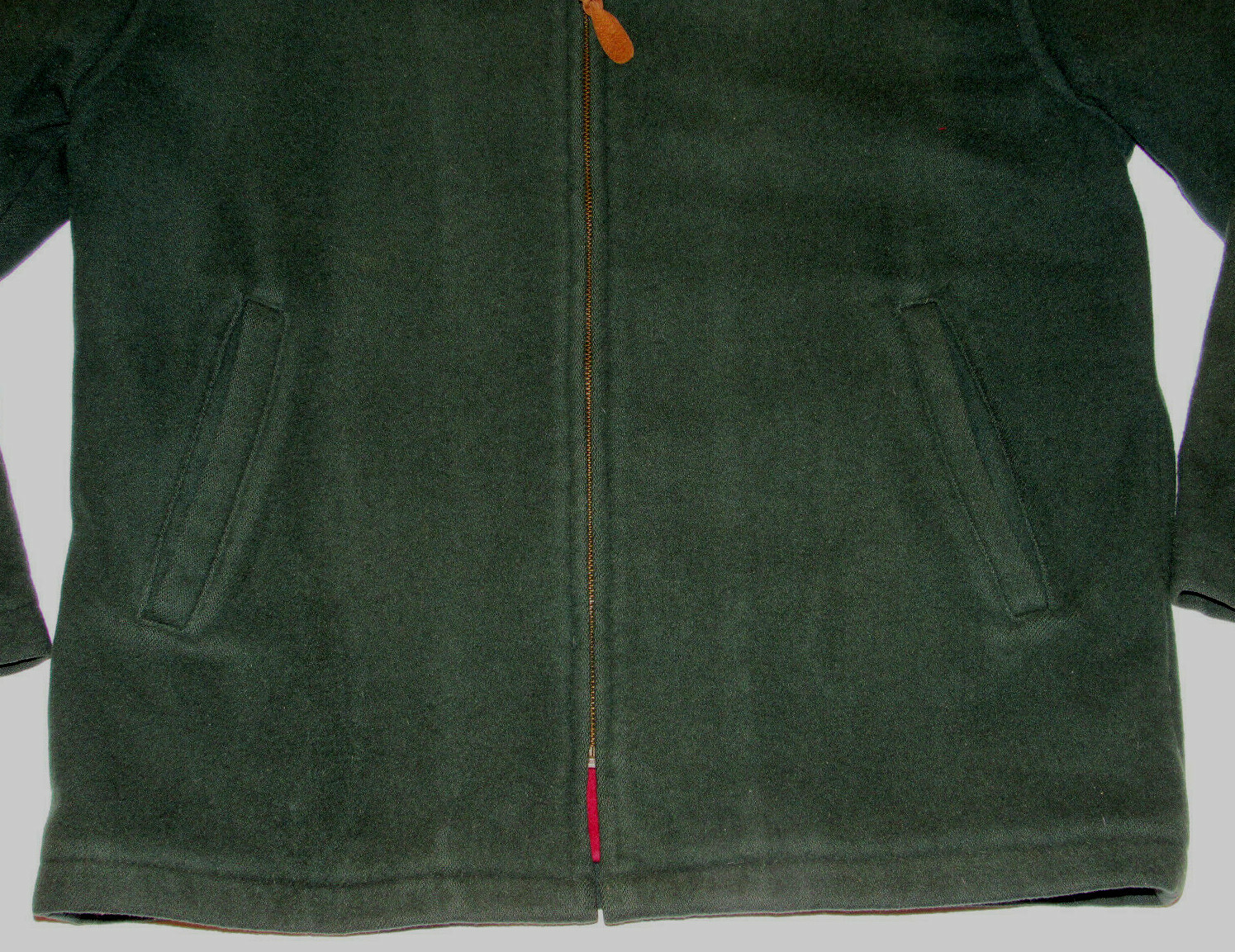 VINTAGE WOMEN’S LL BEAN FOREST GREEN WOOL ZIP-UP JACKET! COTTON LINING! USA! 44