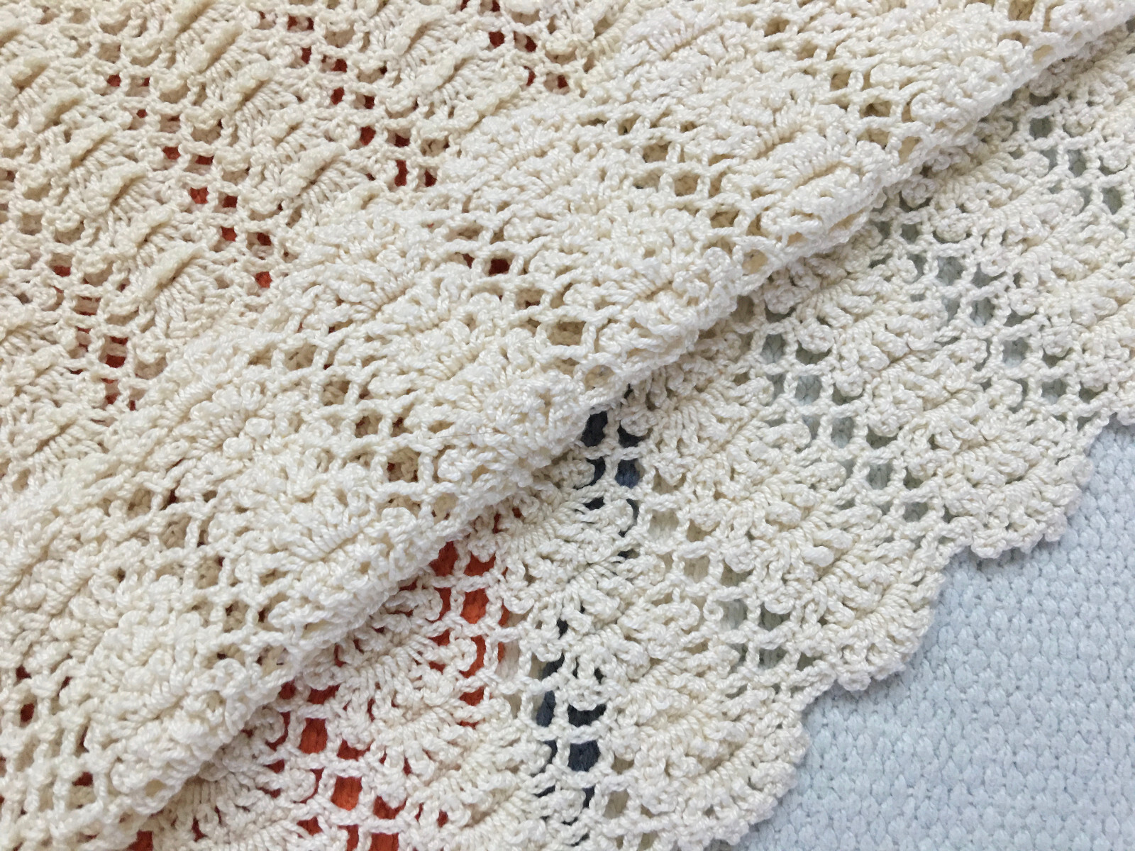 Vintage 60s 70s Cotton Hand Crochet Netting Festival Top Philippines SK Imports