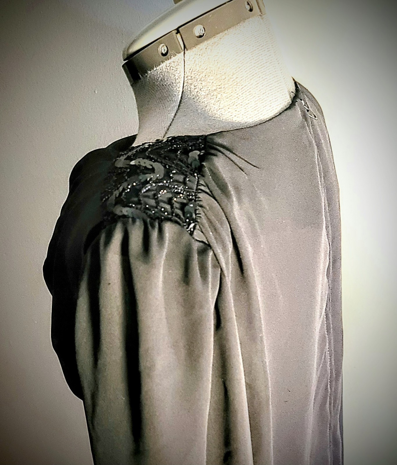 Vintage Toni Todd Black Draped Tunic / Dress Size M