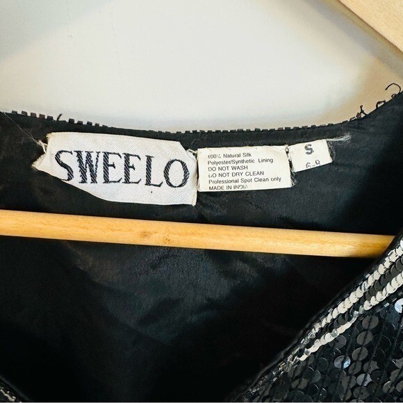VTG 80’s Sweelo Black and Silver Sequins Blazer Women’s Size Small