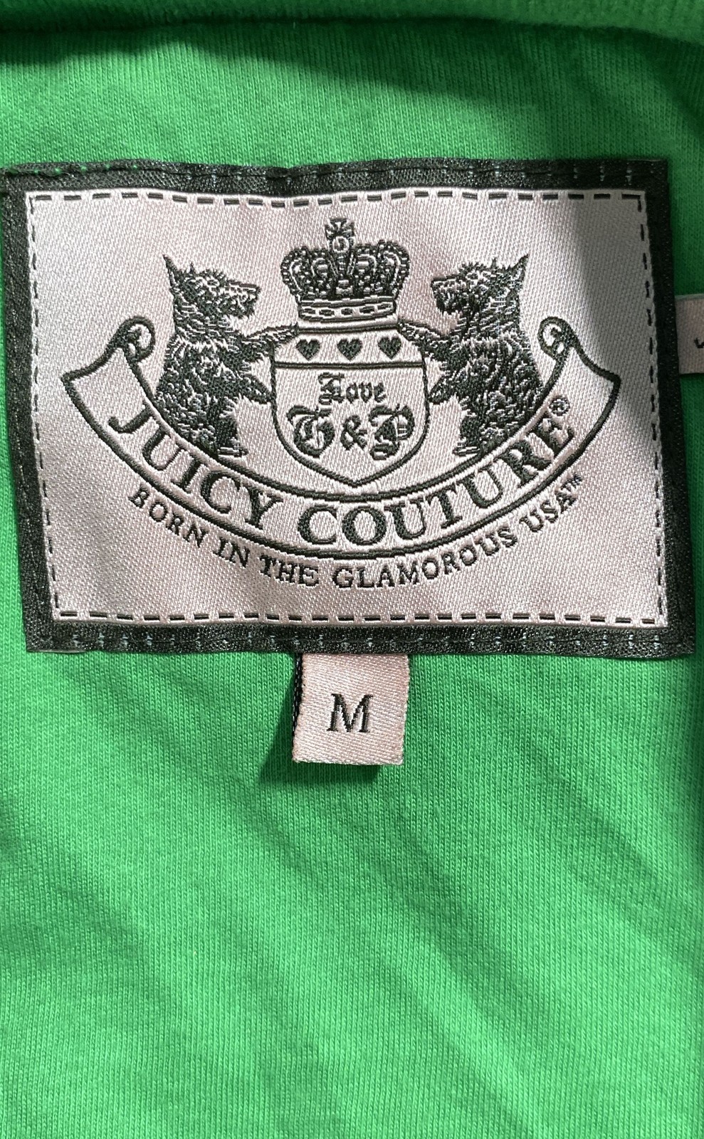 Vintage Y2K Juicy Couture Women’s Green Quilted Down Puffer Jacket Hood Sz M