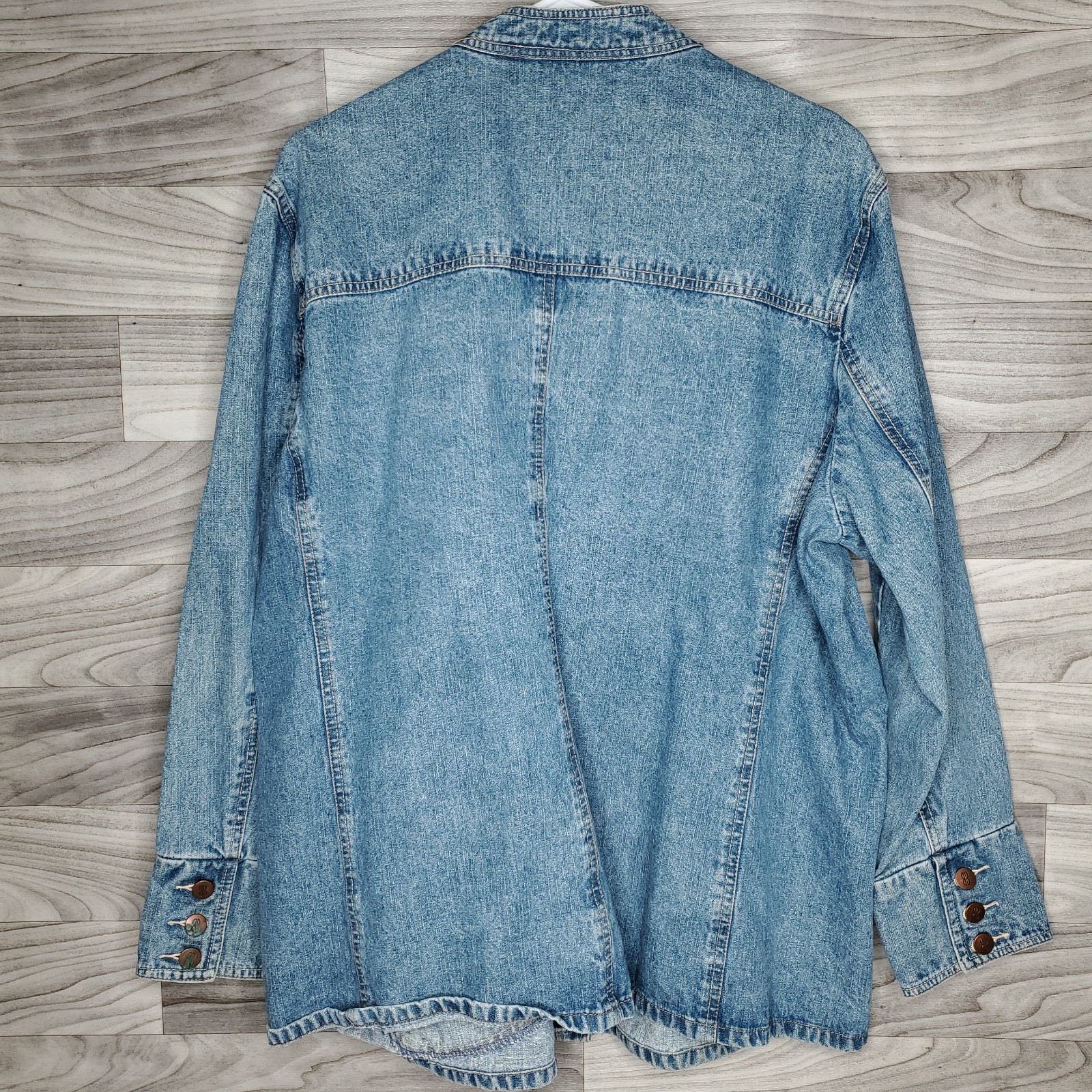 Vintage Bill Blass Denim Blue Jean Barn Coat Jacket 100% Cotton Size 2X Y2k