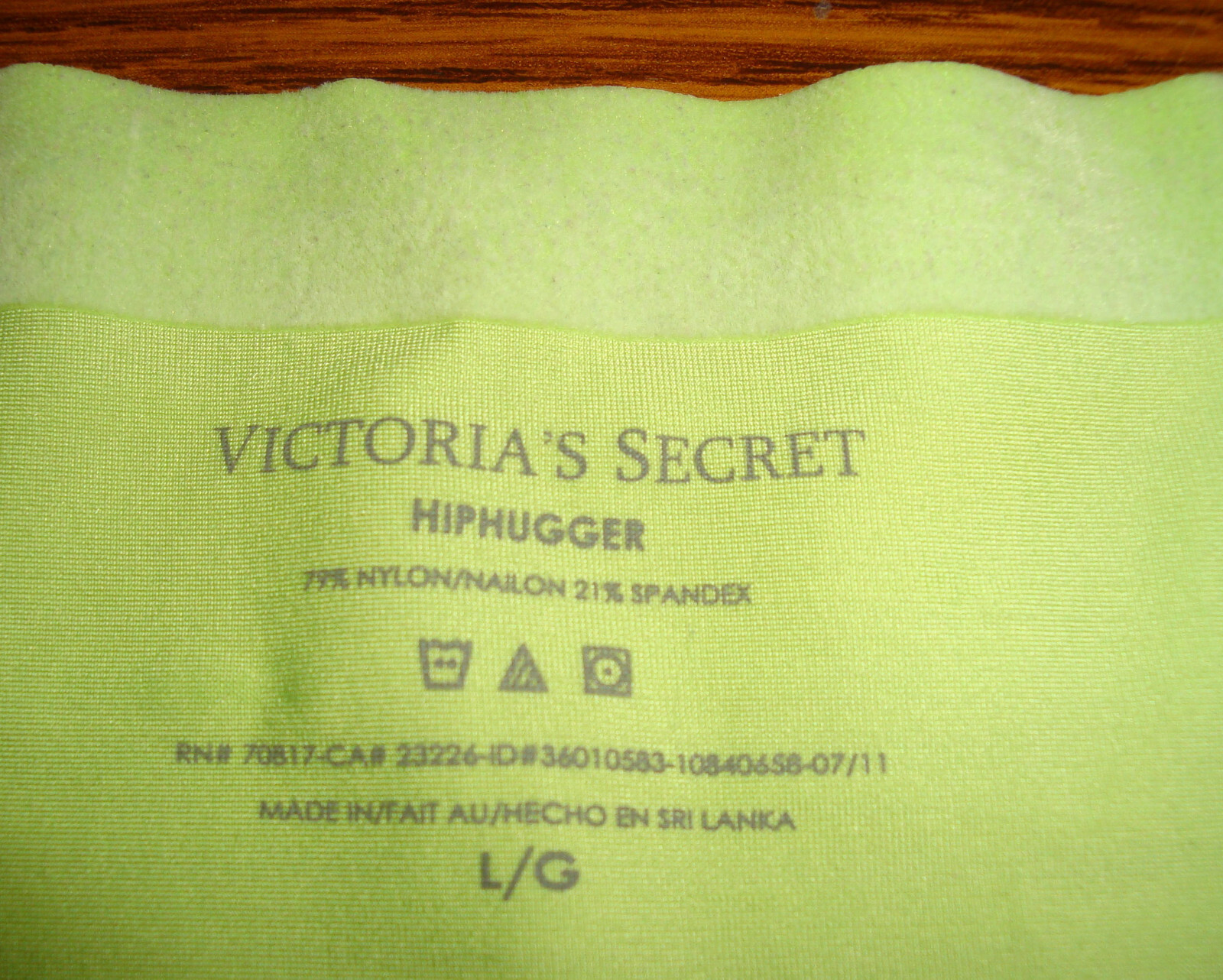 Victoria’s Secret L Satin Lime Green Hiphugger Silky Smooth Vintage 2011