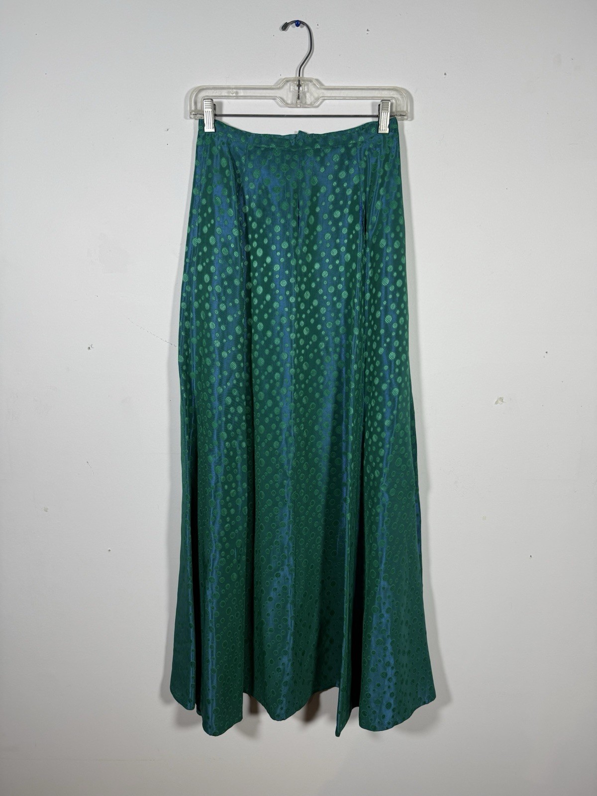 50s vintage skirt true vtg flowing all over print psychadellic pattern green