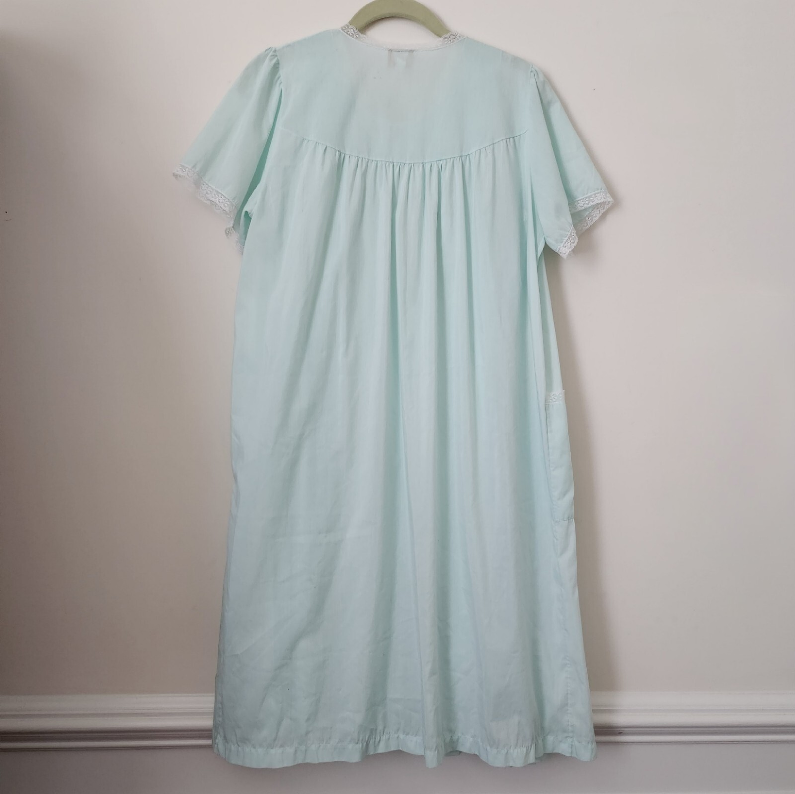 Vintage Barbizon Aqua Green Laced 2pc Robe & Sleeveless Nightgowns S/M