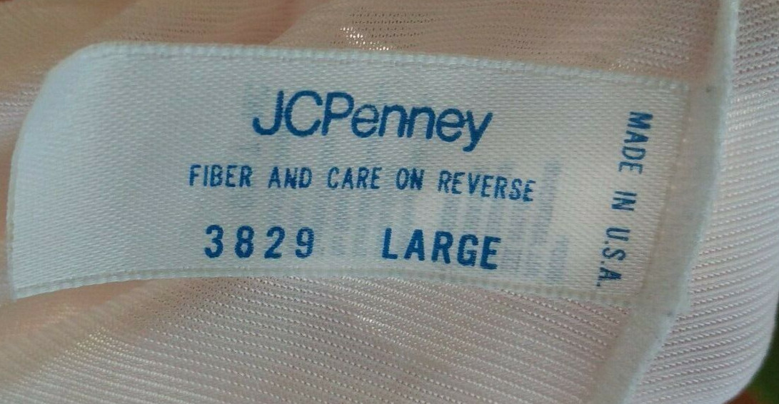 Vintage JC Penney Large White/Off White Long Half Slip Lace Trimmed Hem 3829 USA