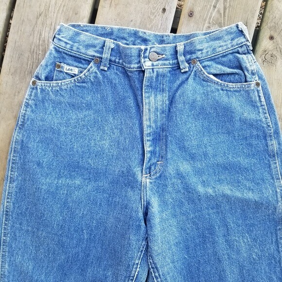 Vintage Lee High Rise Mom Jeans Tapered Leg Denim Sz 28