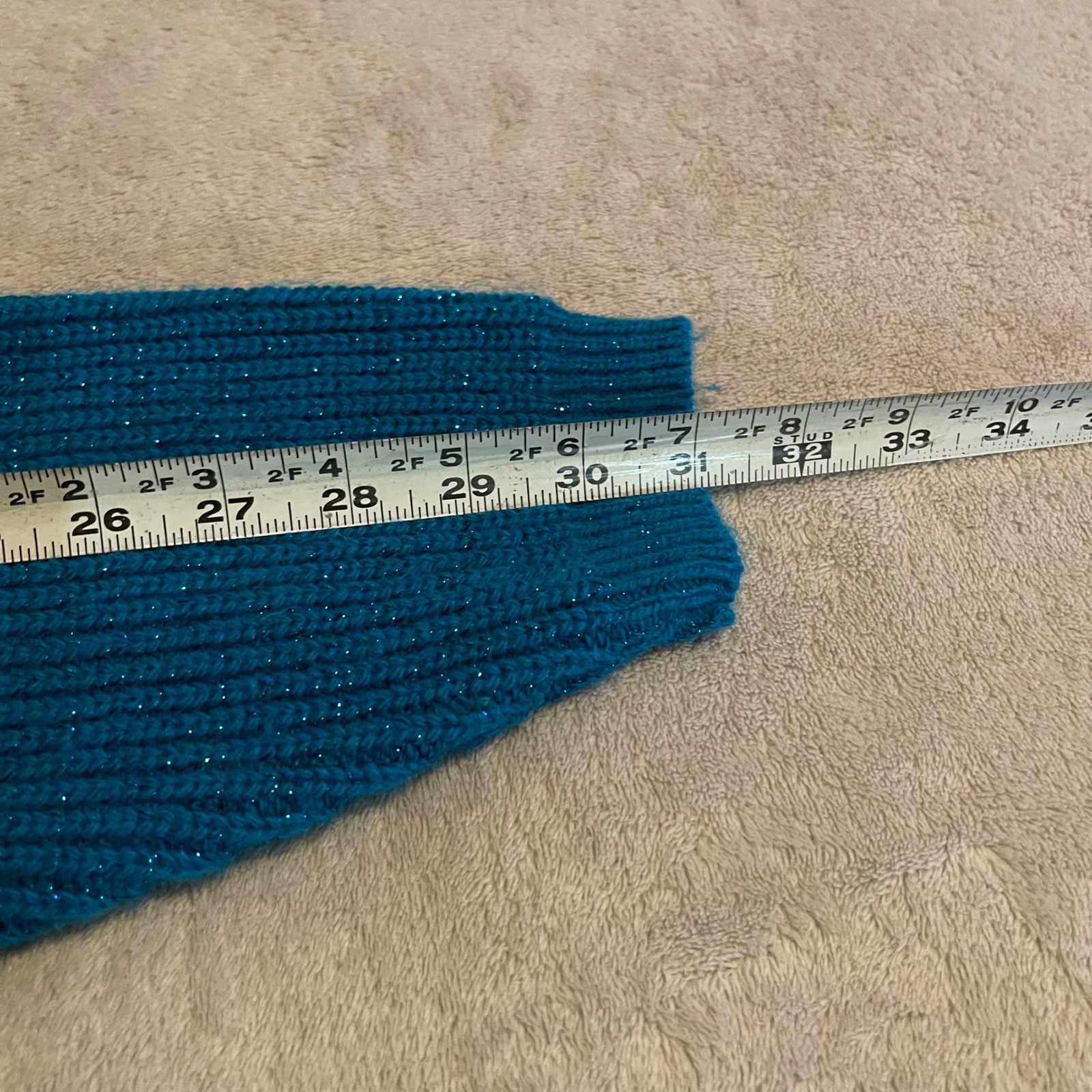 Vintage 1991 Objectivity Sweater Womens One Size Blue Sparkle Knit Made in USA