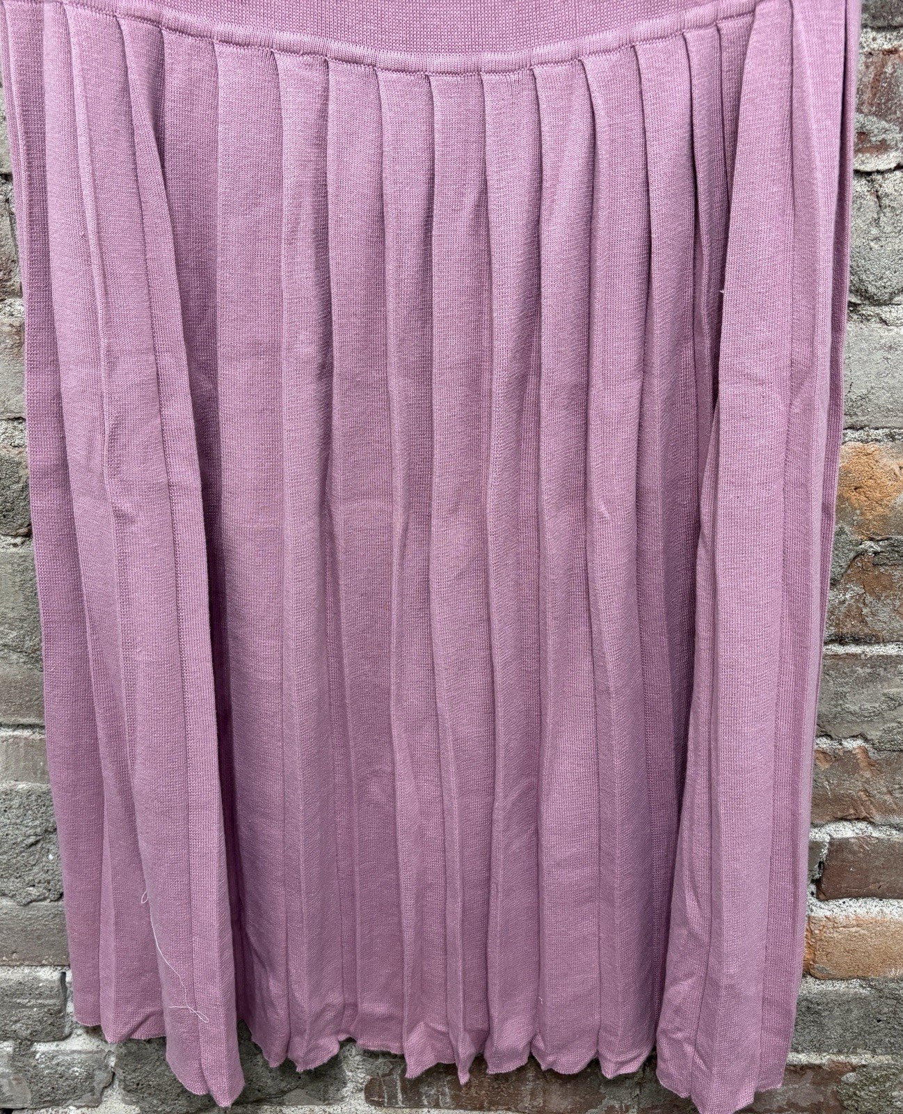 NWT Vintage TANNER SPORT Ice Pink Drop Waist Pleated Sweater Skirt Women’s Large