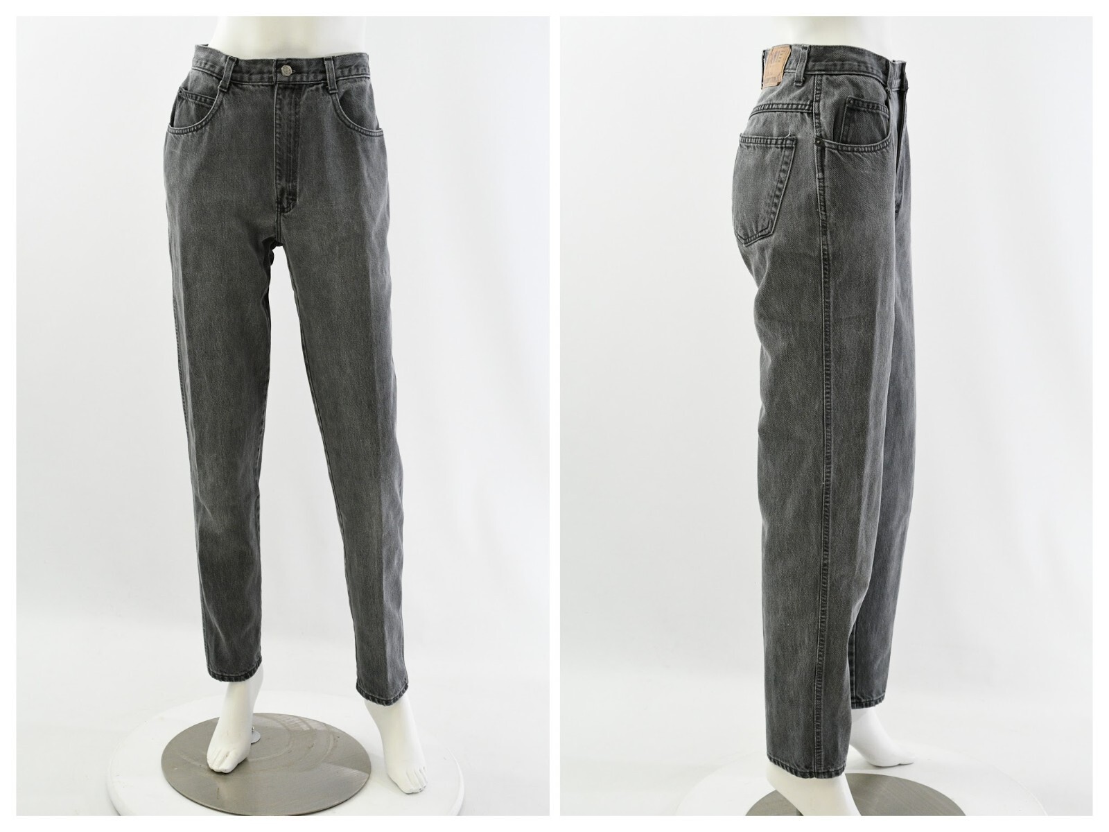 90s Vintage Black Wash High Waist Tapered Leg Jeans Womens 8 Gitano
