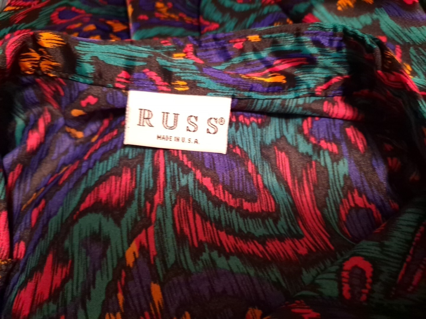 Vintage 80’s/90’s Russ 2 Piece Skirt Blouse Set Satin Floral Size 14 New