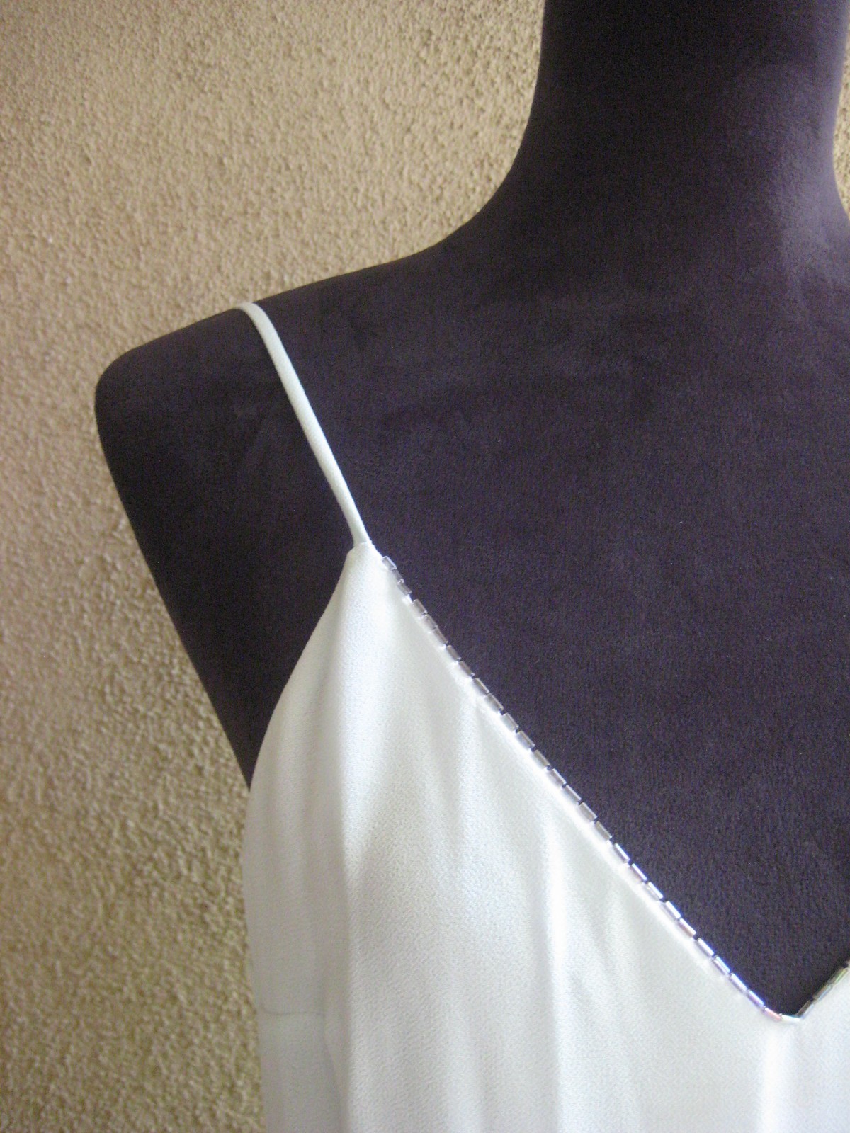 Vintage 1982 Casadei Eletra chiffon dropwaist bead padded shoulder party dress