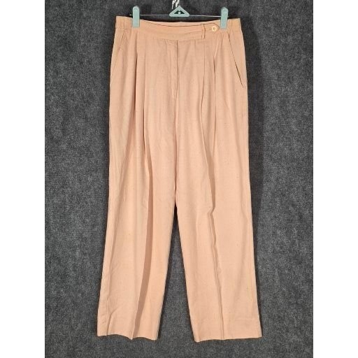 Sir James Womens Vintage Silk Pleated High Rise Trousers Peach Pink Sz 10 Work