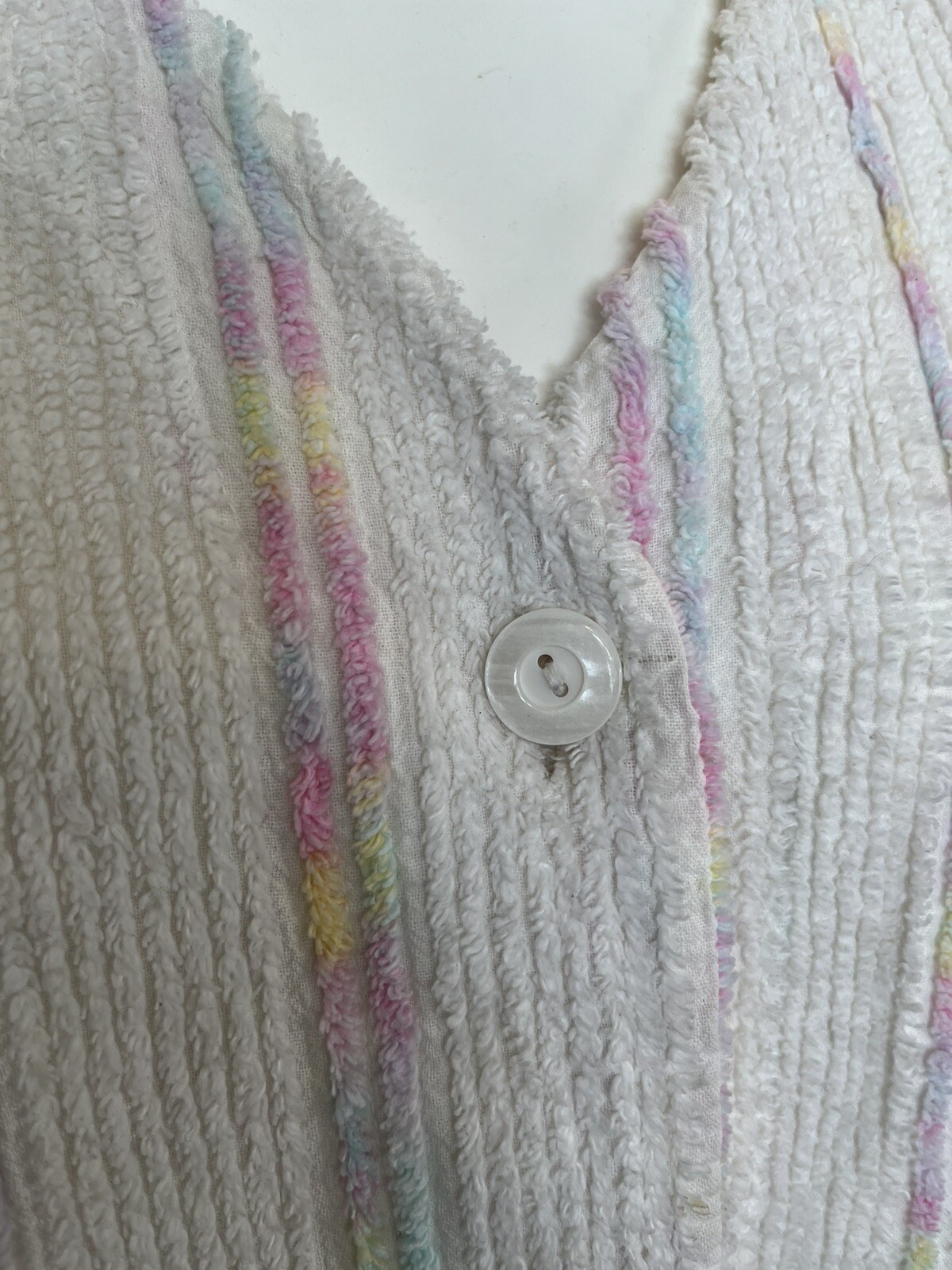 Vintage Terry Cloth Chenille Dress Beach Cover Up 60s Mod USA Made CrownTuft M