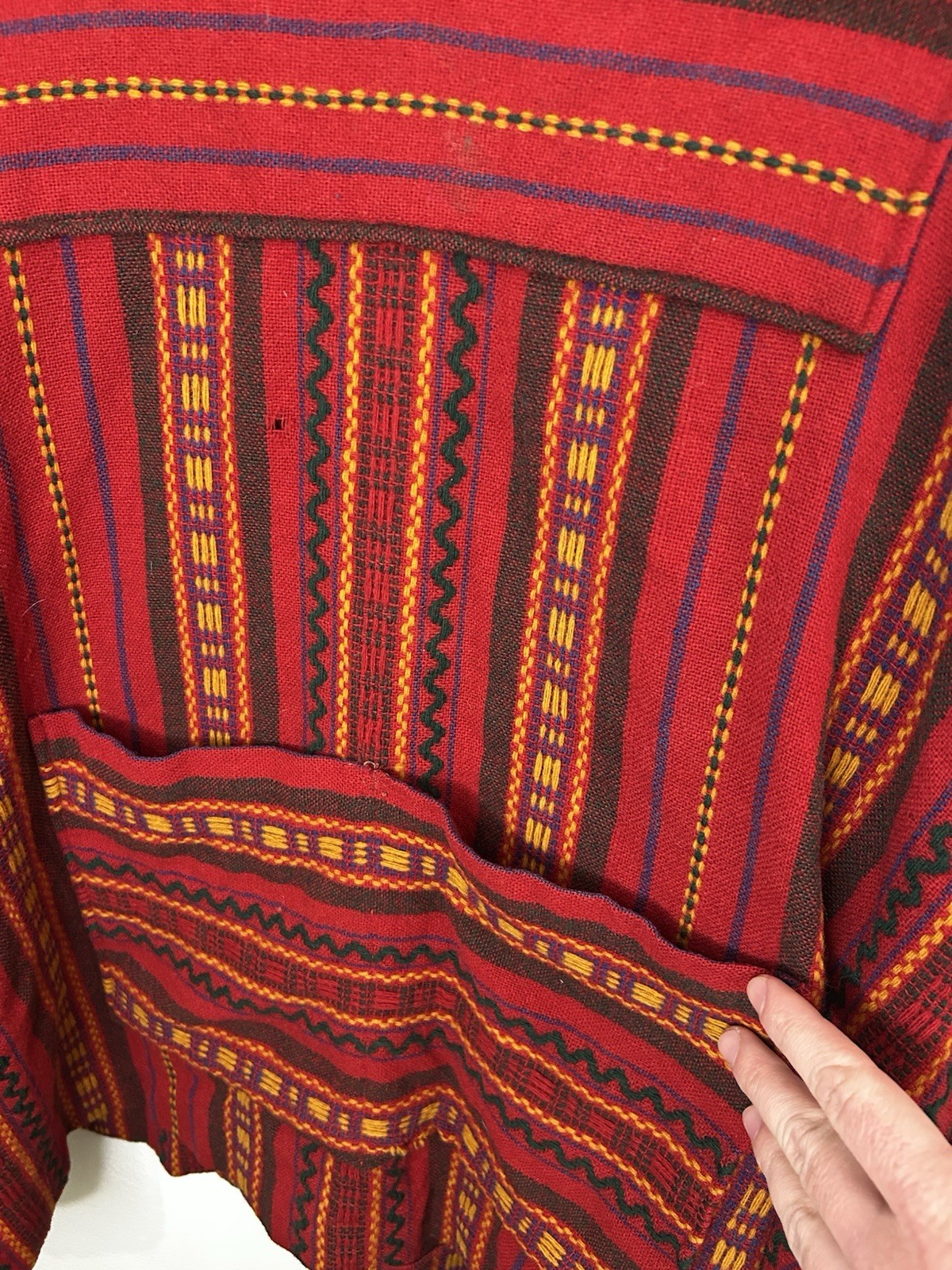Vintage Rare 70s Wool rich Aztec Boho Ponchos Virgin Wool 30×29