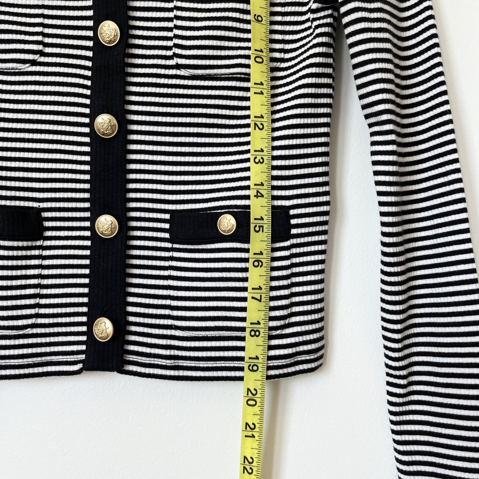 NEW J.Crew Vintage Rib Lady Jacket Black White Stripe Womens XS
