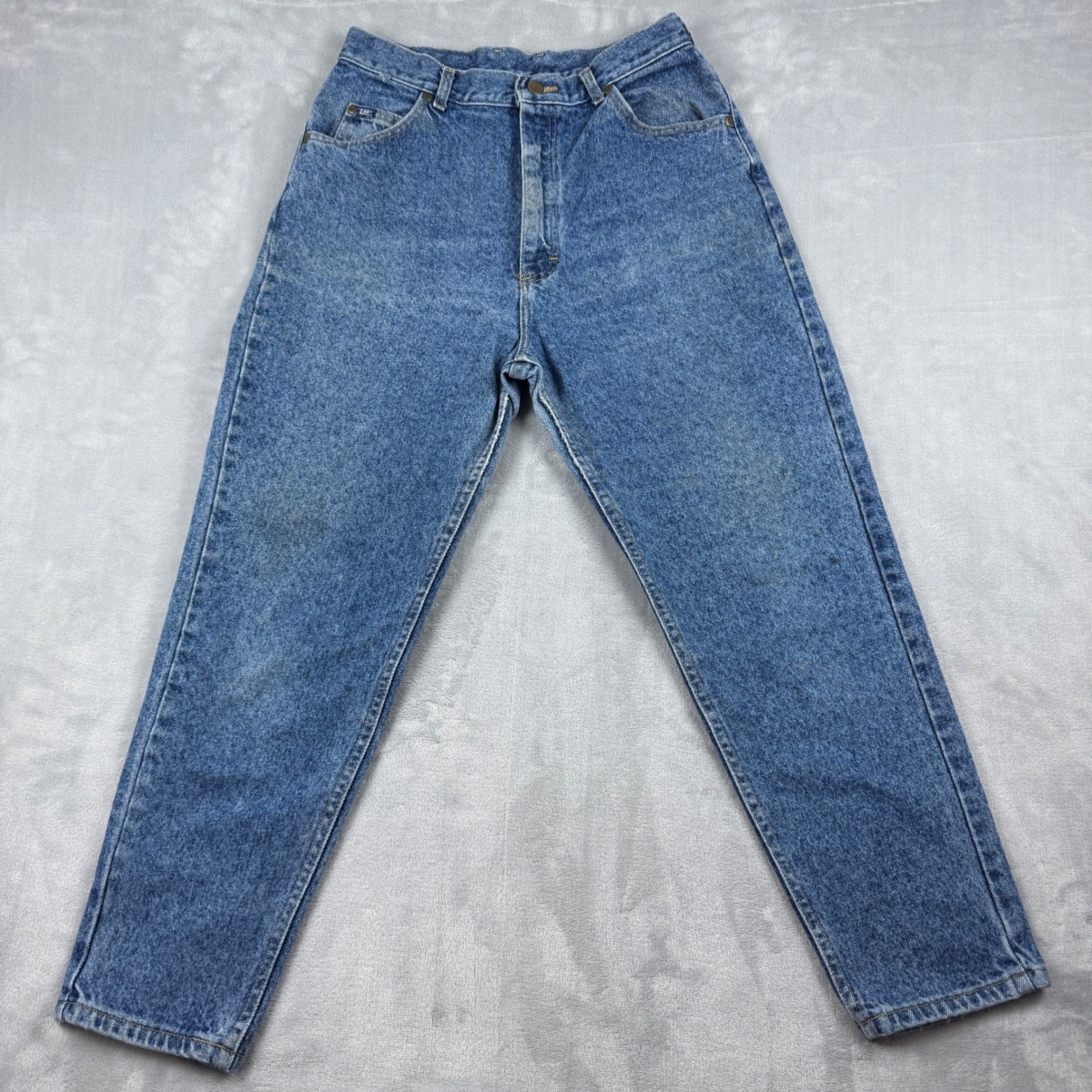 VTG 90’s Lee High Waisted Mom Jeans Medium Wash Tapered Leg 14 PET 100% Cotton