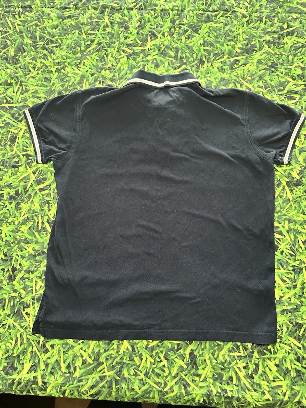 Vintage Y2K Roberto Cavalli Navy Logo Polo Shirt Sz L Preppy Academia Hologram