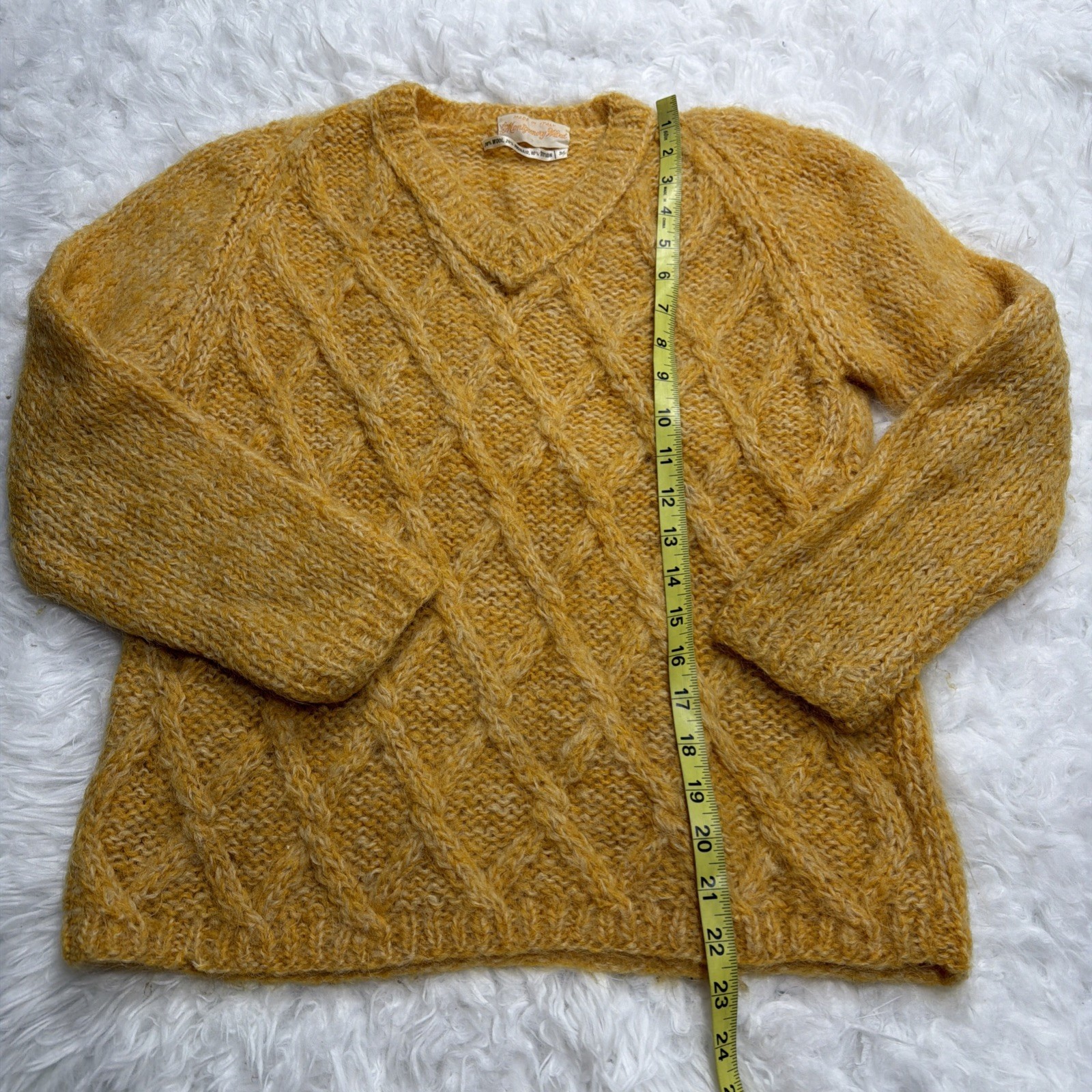 Rare! Vintage 1950’s Montgomery Ward Sweater Wool Mohair Argyle Thick Knit Italy