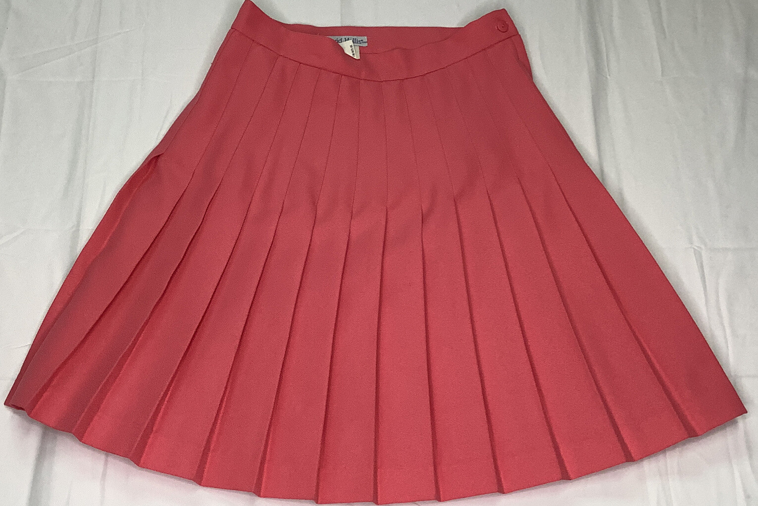 Vintage David Hollis Skirt Size 10 Pleated Zipper Pink Made In USA