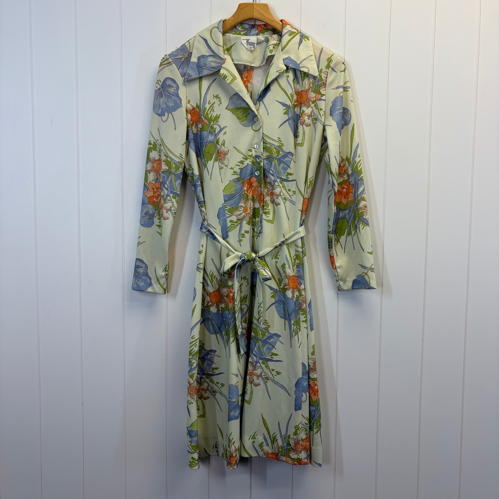 Vintage Puritan Forever Young 60s 70s Shirtwaist Dress Women Size M Cottage Mod