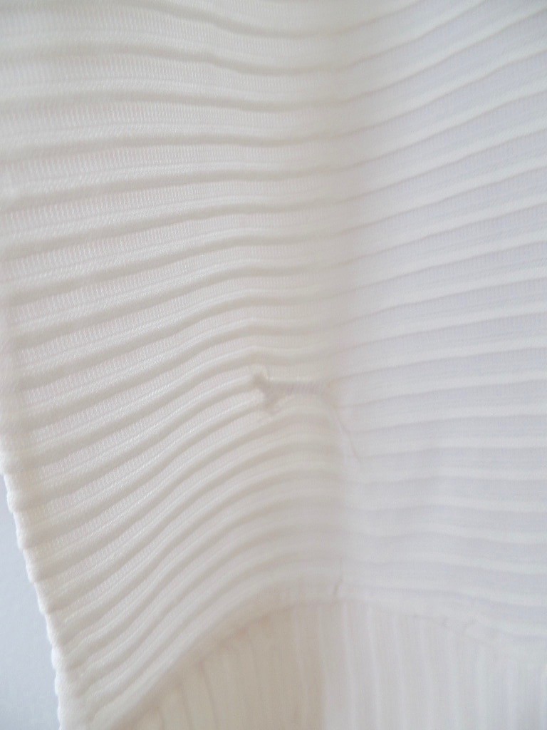 Vintage 40s 60s Mister PePe Ribbed Off White Cascade Ruffle Ascot Top S XS