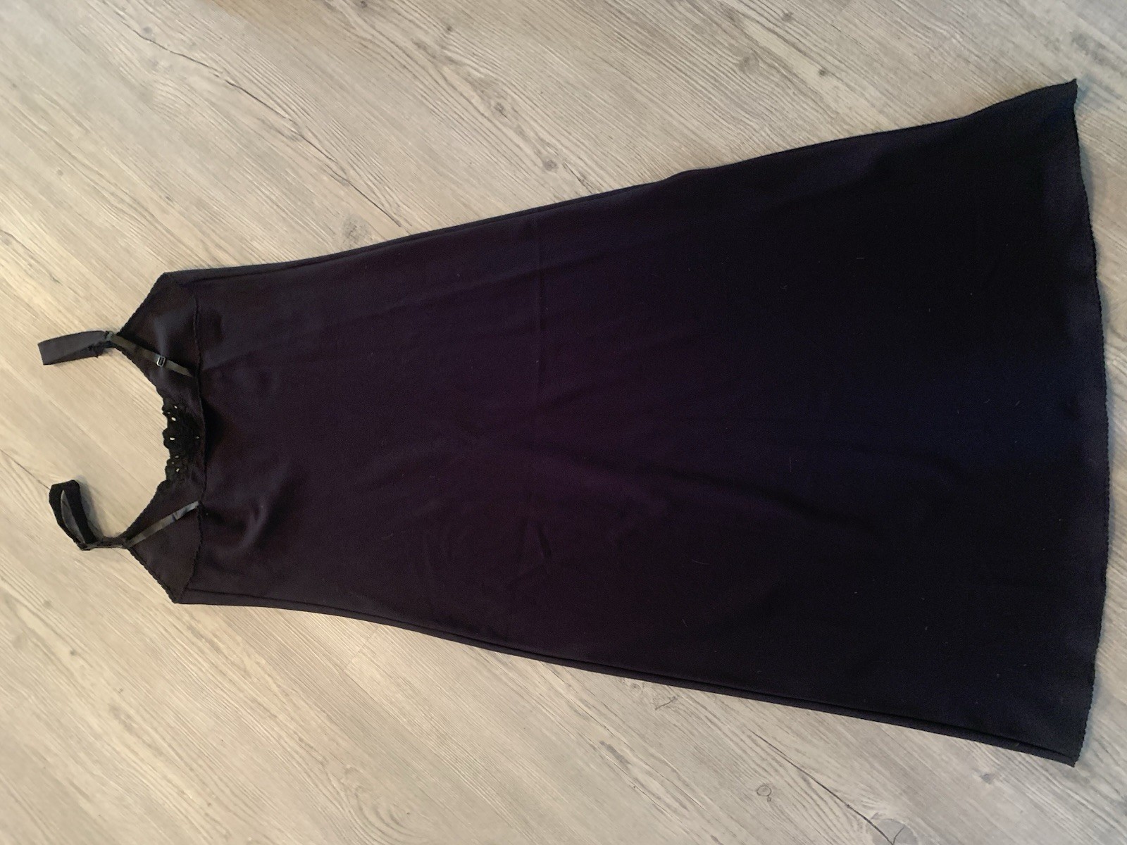 Vanity Fair Vintage Long Black Full Slip Dress 34 32”/40 Adjustable Strap 10-631