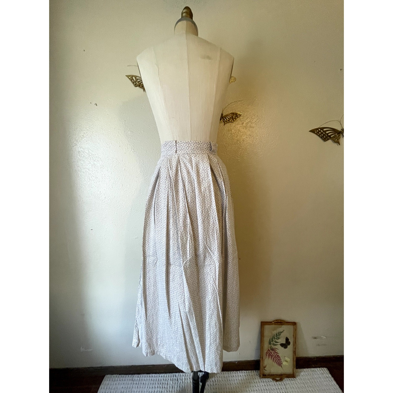 Vintage Ralph Lauren Calico Maxi Skirt Sz 6 Prairie Pleated Pockets 80s Cotton