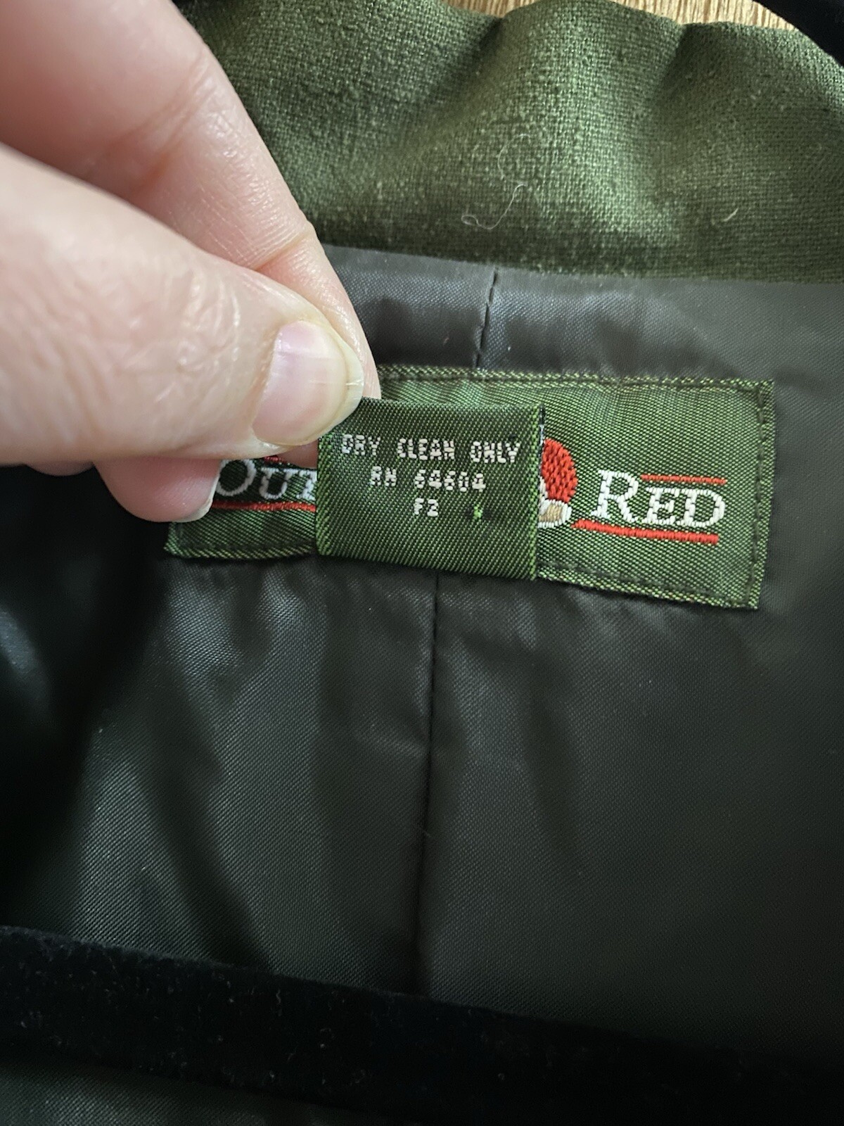 Vintage Outback Red 80s Cropped Blazer Olive Double Breasted 100% Silk Size 10