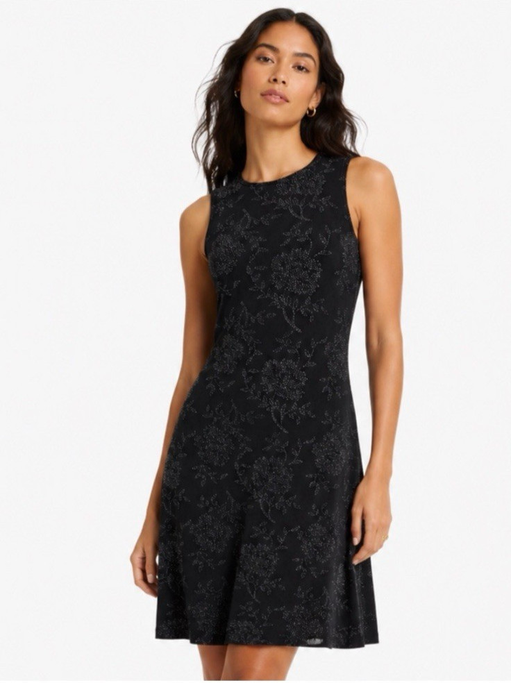 VINTAGE MARIAN & MARAL Black Sleeveless Floral Dress Size M