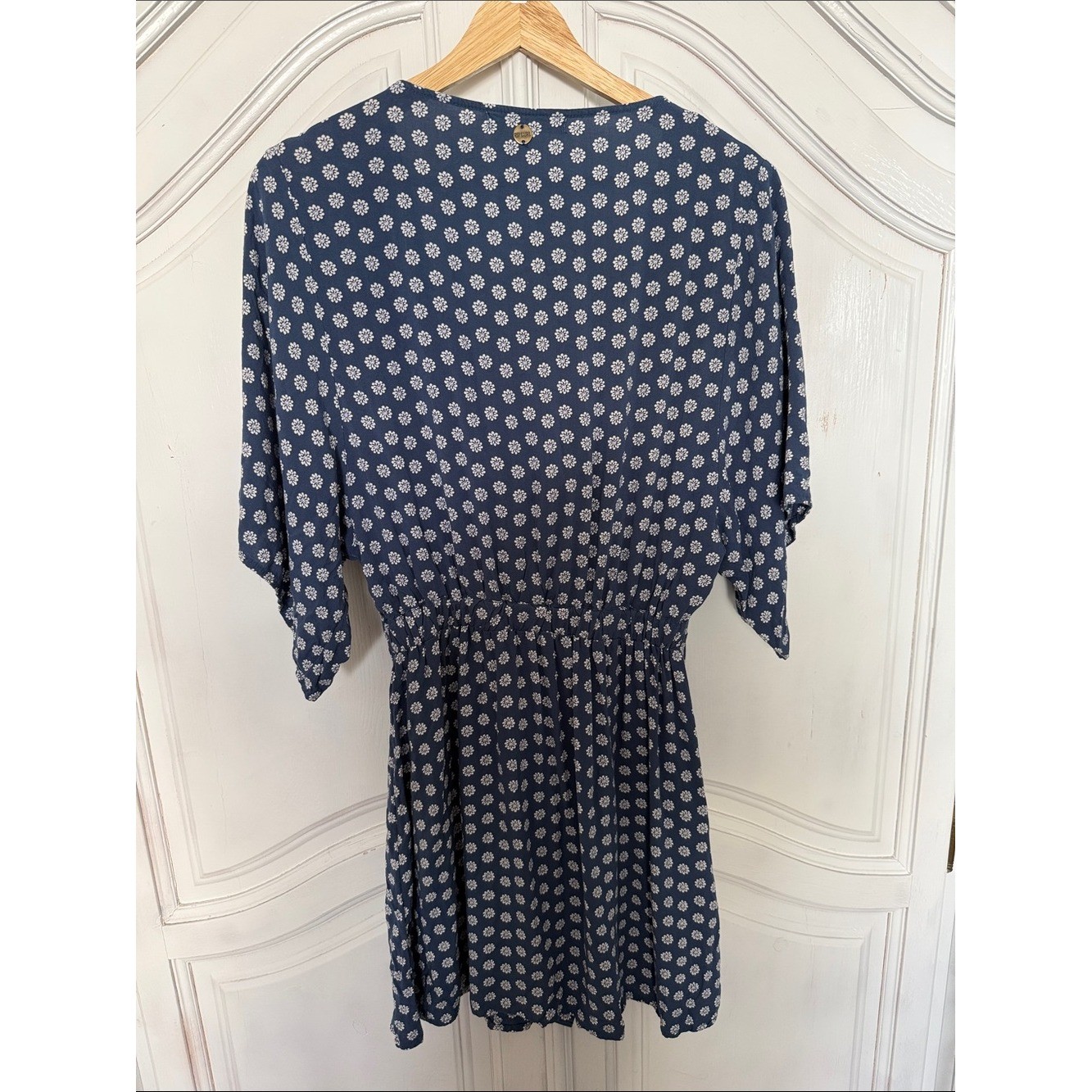 Rip Curl Floral Tie-Front Dress – Blue Coastal Surfer Girl Beach Boho Size M