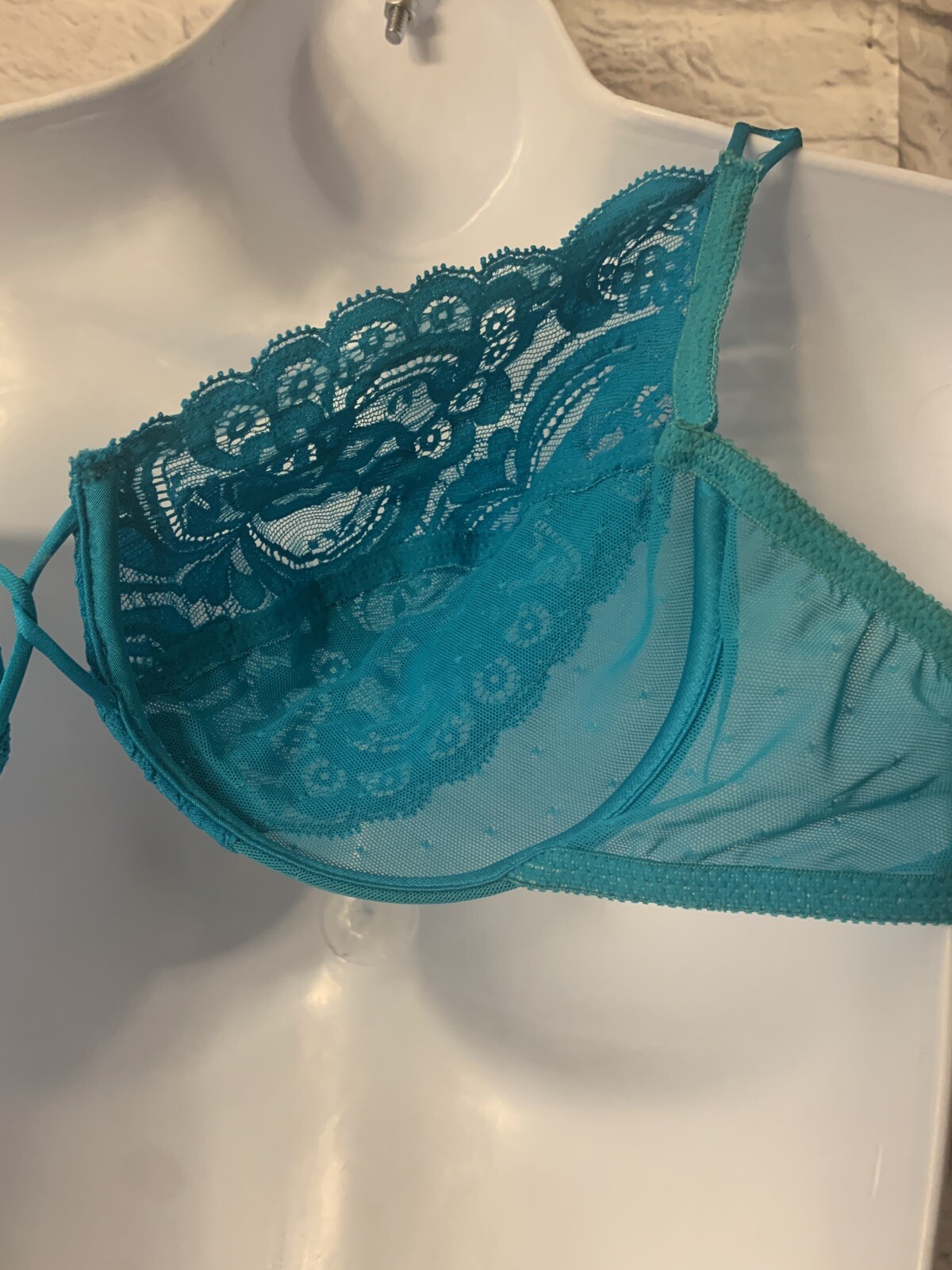 Vintage Victoria’s Secret Gold Label CROWN Bra 36D Made in USA BLUE 70817 #B1540