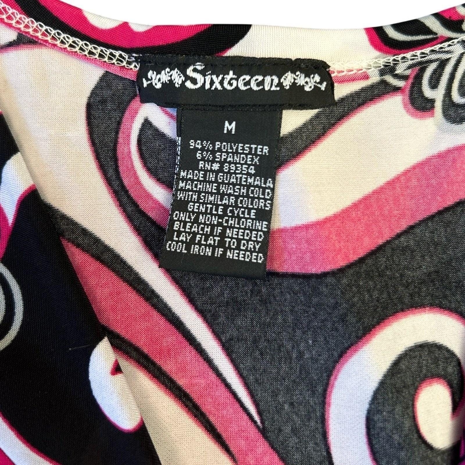 Vintage Y2K Statement Abstract Knot Front Semi Sheer Blouse M Cybergoth Top