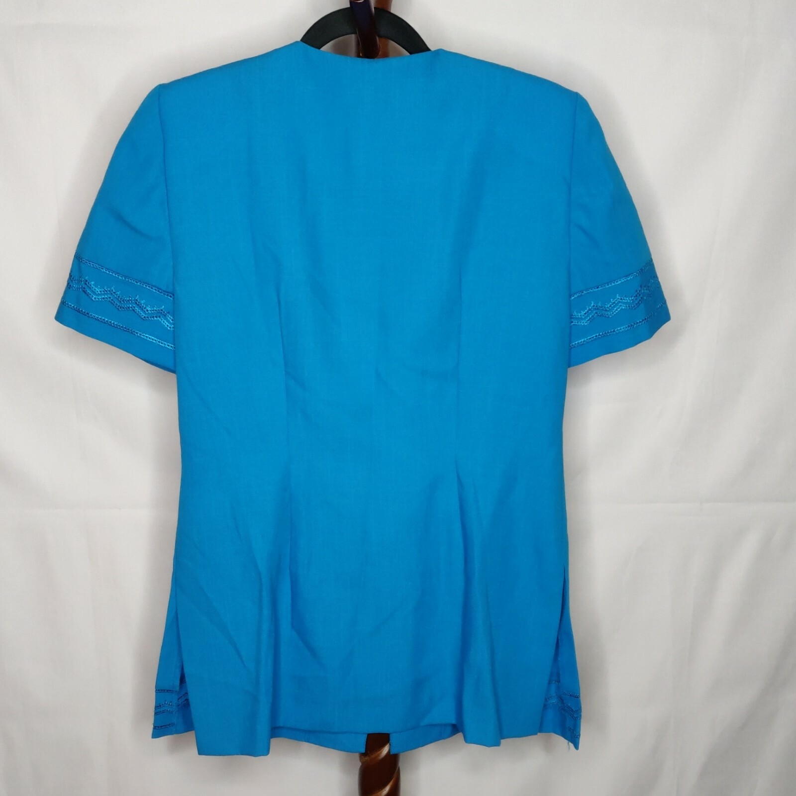 Leslie Fay Petite vintage womens size 10P 2 pc. set top & skirt blue (see below)