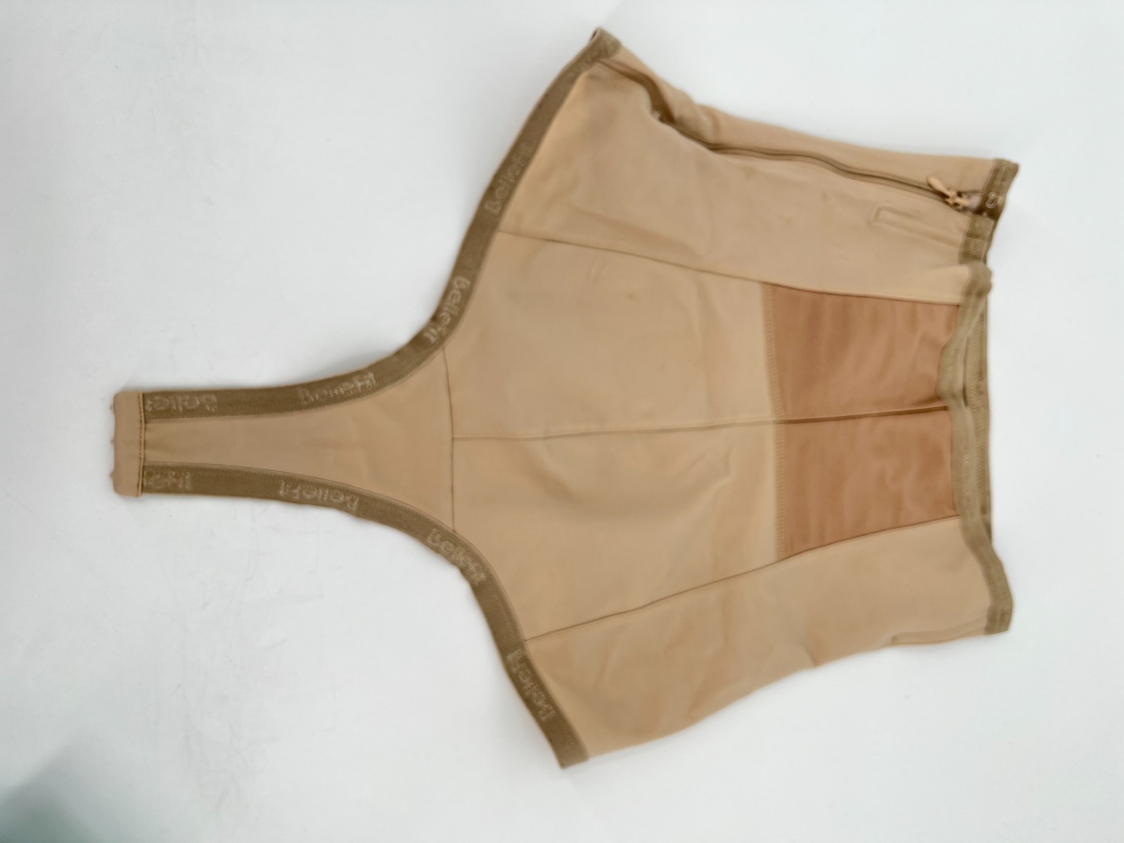 Bellefit Postpartum Girdle Front Zipper Size L Nude Tan Compression Birth Recove