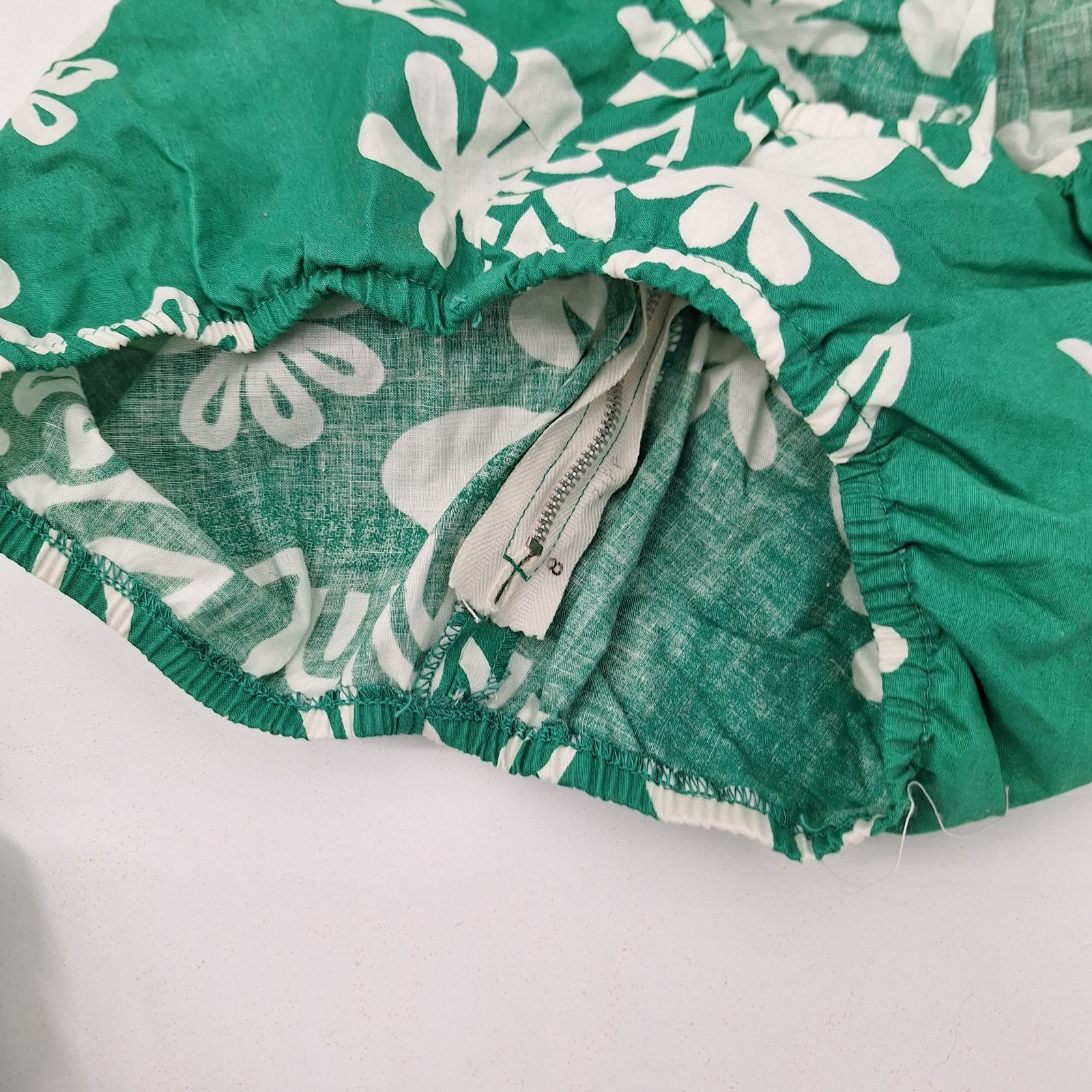 Vtg Green Bikini Retro 3 Pc Set Bathing Suit Mid Century Swimsuit Tropical