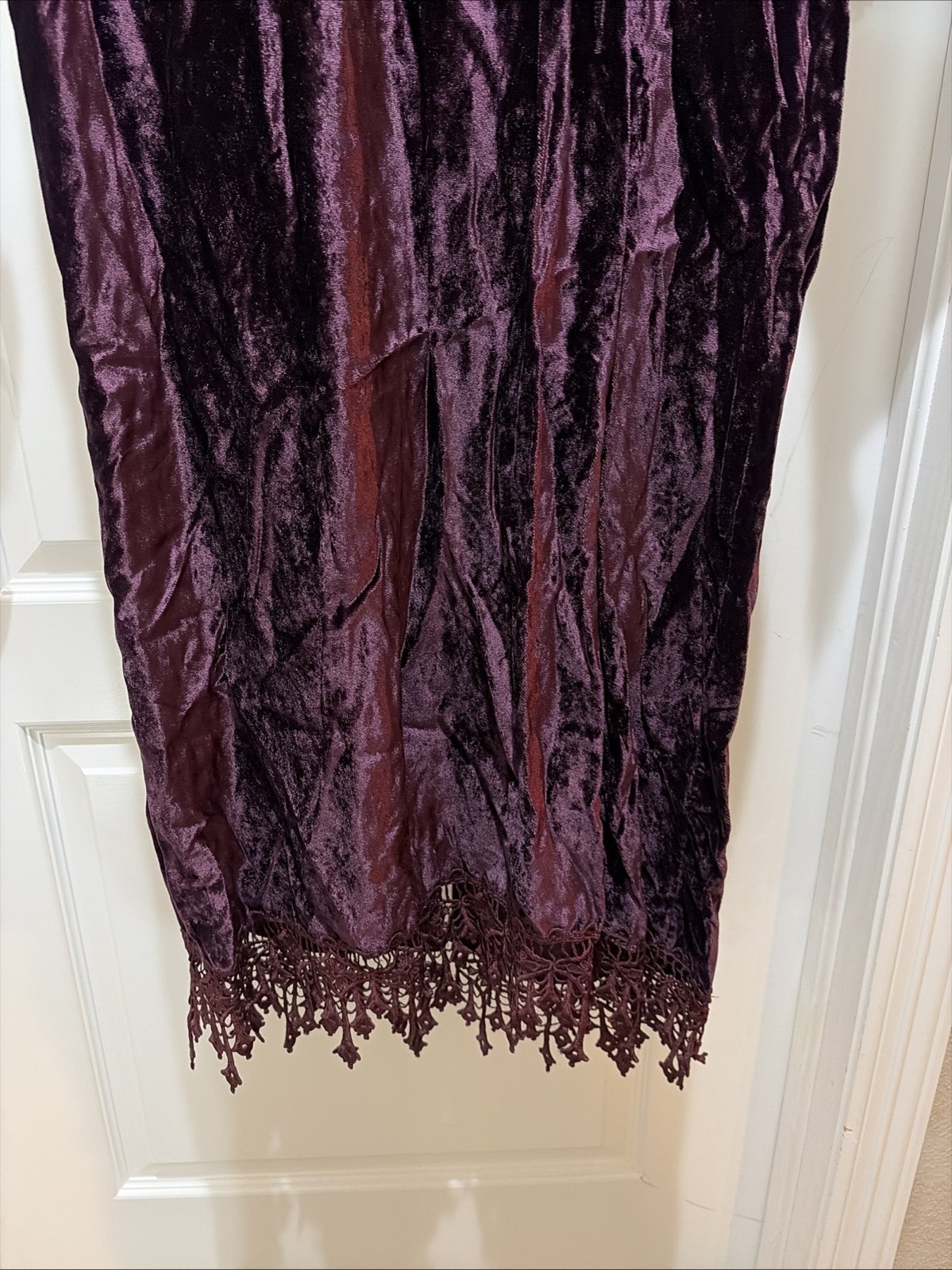 VTG NWT Margot Lea Dress Size Medium Lace Accents Burgundy Maxi Long Sleeve USA